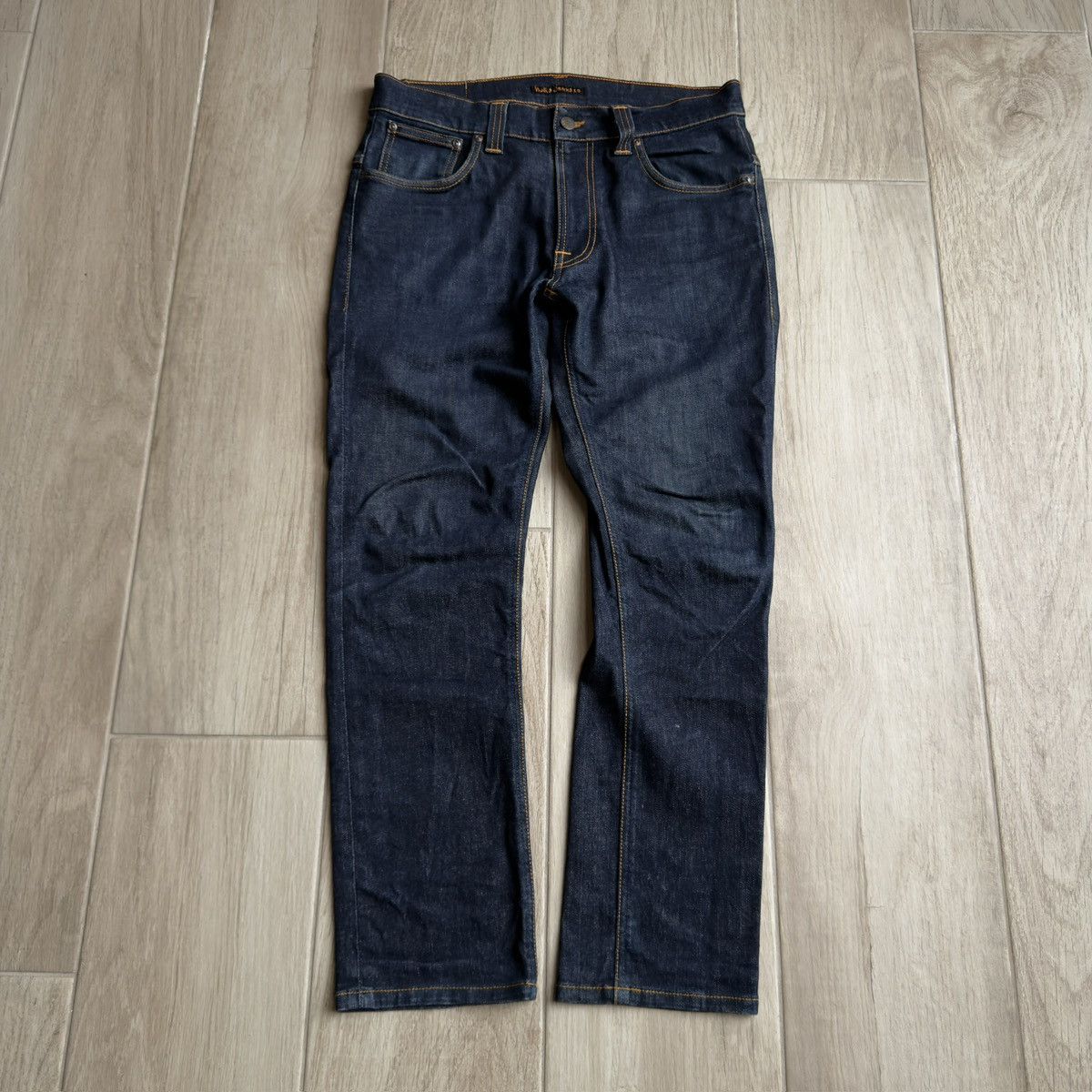Nudie Jeans Tape Ted Organic 16 Dips Dry Indigo Stretch Denim Jeans Size US 34 / EU 50 - 1 Thumbnail
