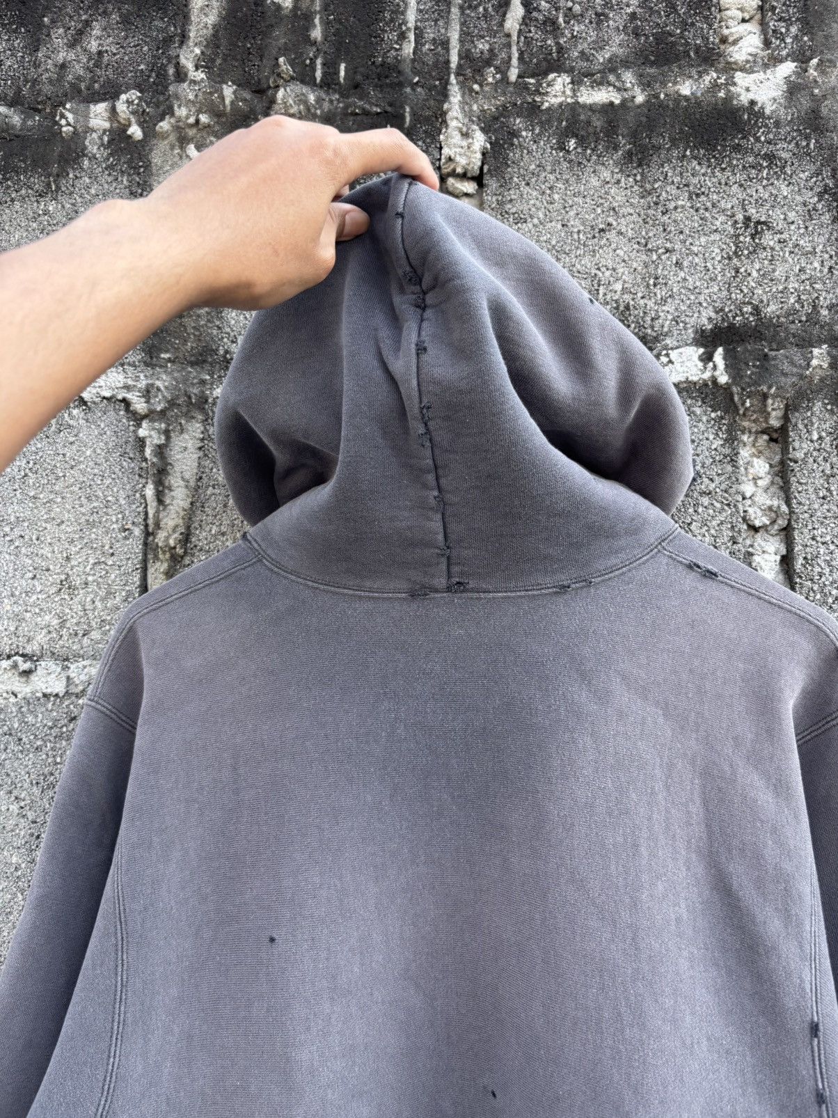 Vintage Reverse Thrashed Faded Distressed Hoodie Black Size US M / EU 48-50 / 2 - 12 Thumbnail