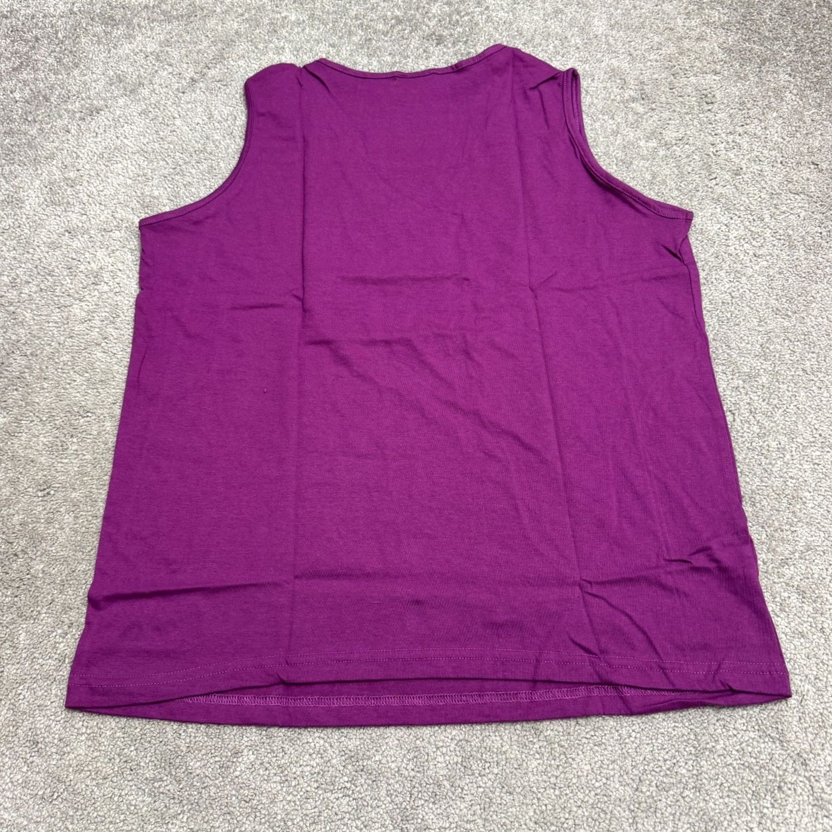 Vintage American Sweetheart Tank Top Womens L Purple Scoop Neck PolyCotton NWT Sleeveless Basic Casual Shirt Size L / US 10 / IT 46 - 4 Thumbnail