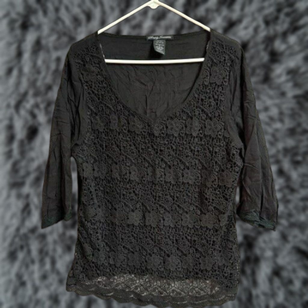 Vintage VINTAGE No 90s Y2K Top Womens XL Boho Lace Floral Romantic Whimsigoth Fairy Grunge Witchy Shirt Size XL / US 12-14 / IT 48-50 - 1 Thumbnail