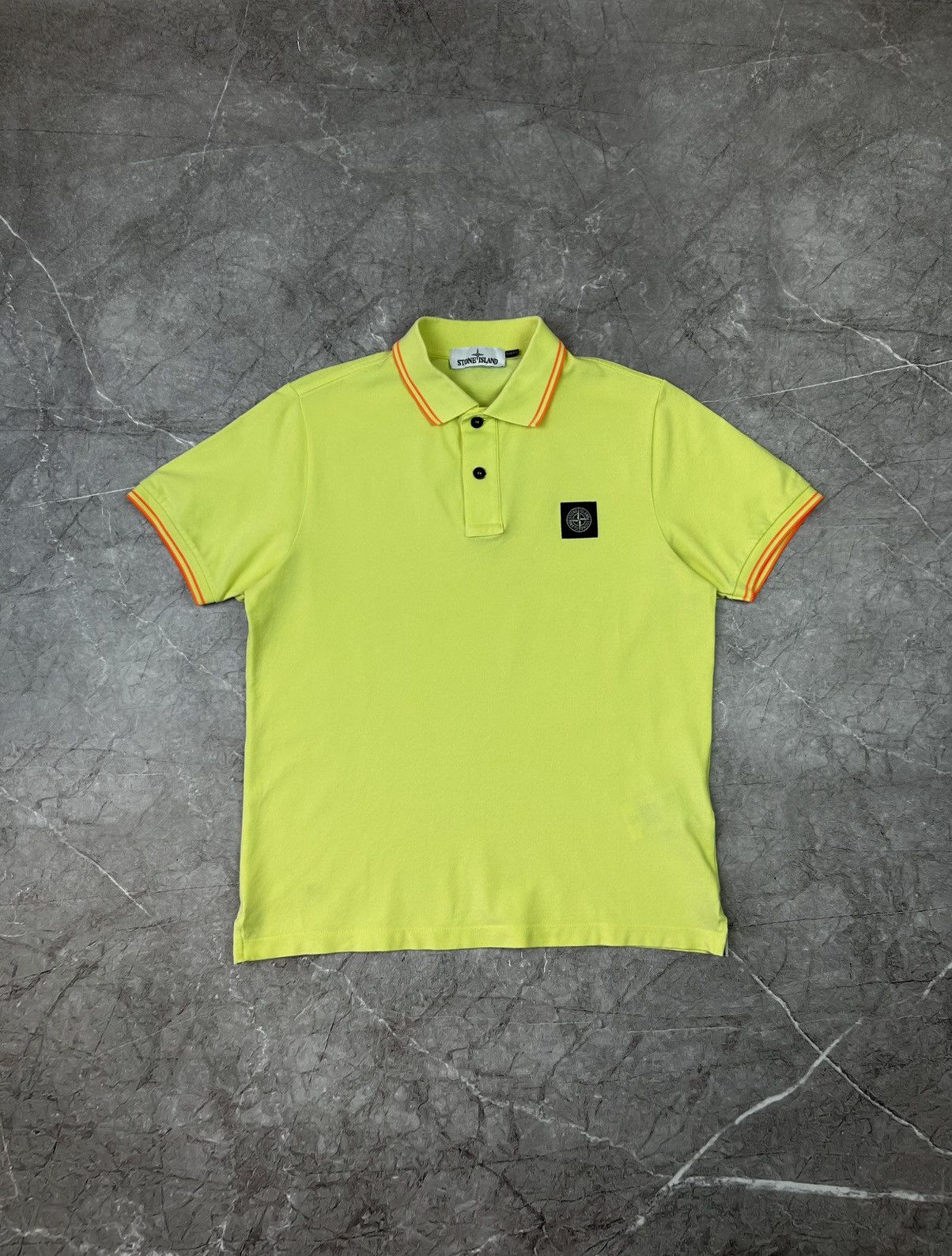 Stone Island Vintage Polo Stone Island Box Logo Tee Yellow T-shirt Size US M / EU 48-50 / 2 - 3 Thumbnail