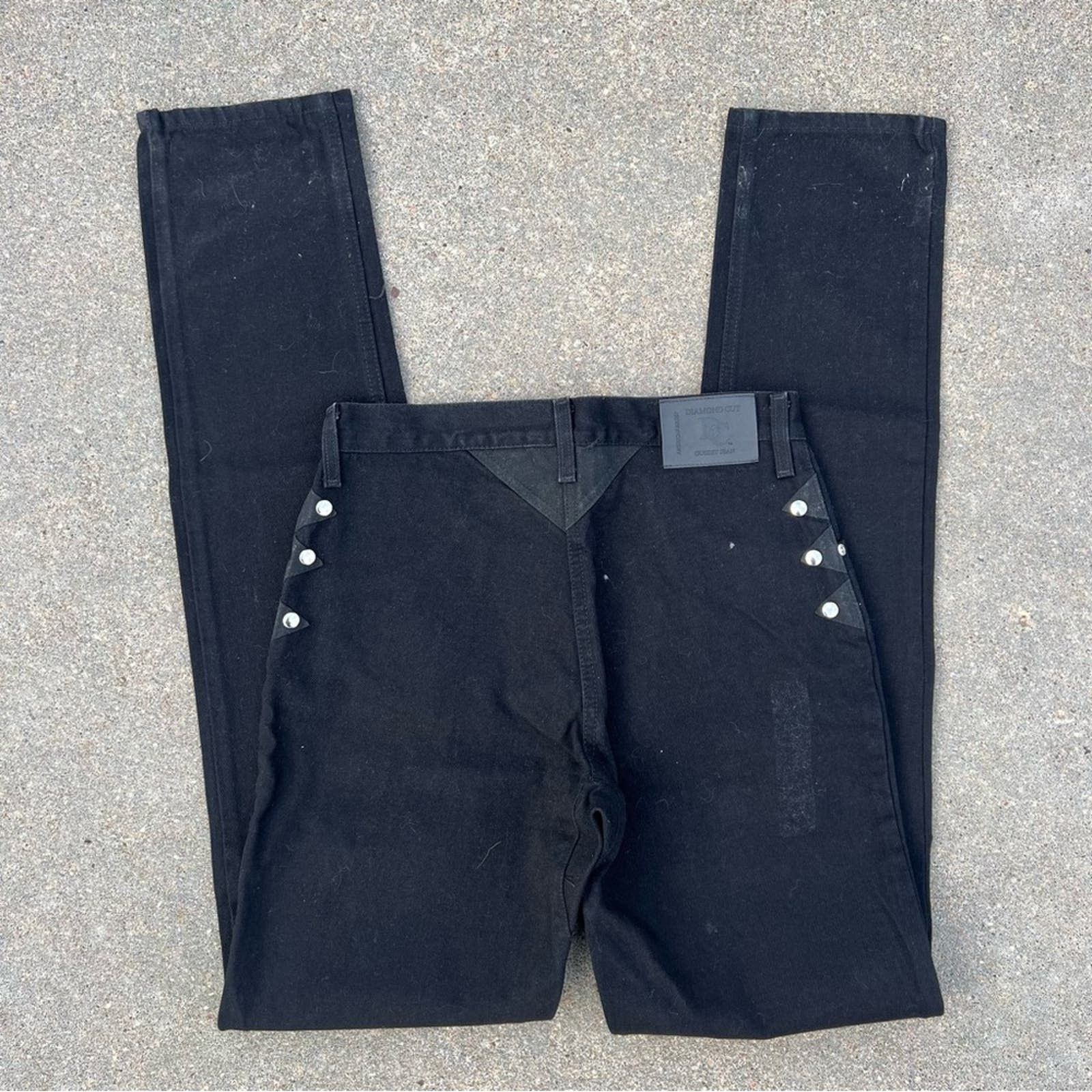 image of Vintage 80's 90's Diamond Gusset Bareback Black Cowgirl Western Jeans, Women's (Size 30)