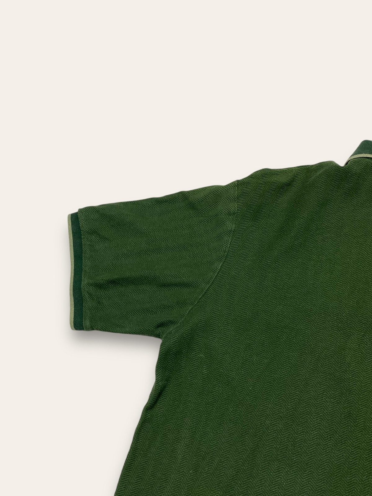 Vintage Vintage YVES SAINT LAURENT Green Texture Polo Shirt Size US L / EU 52-54 / 3 - 11 Thumbnail
