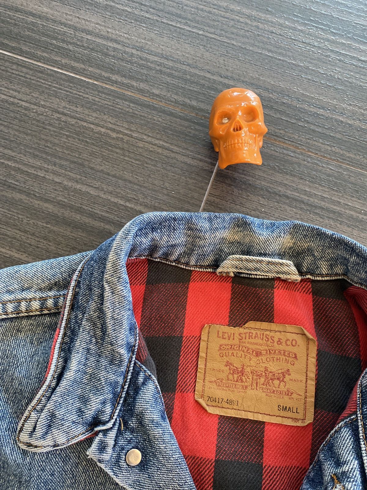 Levi's 90s Levi's denim flannel lined jacket S Size US S / EU 44-46 / 1 - 5 Thumbnail