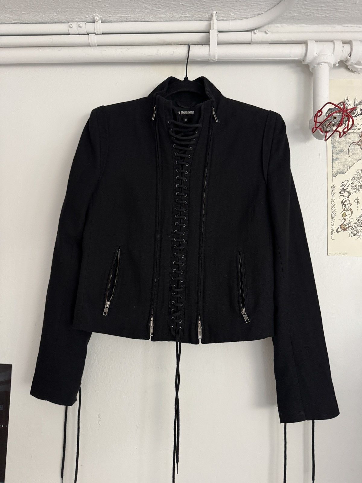 Ann Demeulemeester FW 2011 Ann Demeulemeester Lace Corset Double Zip Jacket Size M / US 6-8 / IT 42-44 - 1 Thumbnail