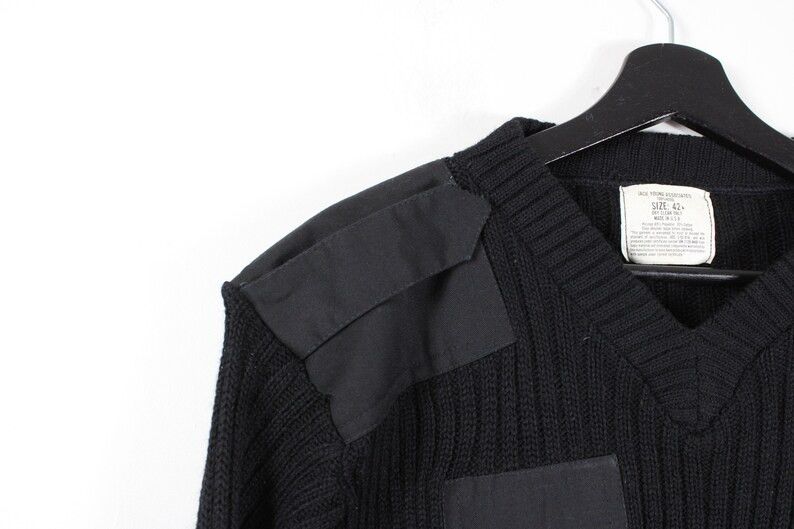 Vintage Wool Cable-Knit Military Sweater / Hand Knitted Sweatshirt ...