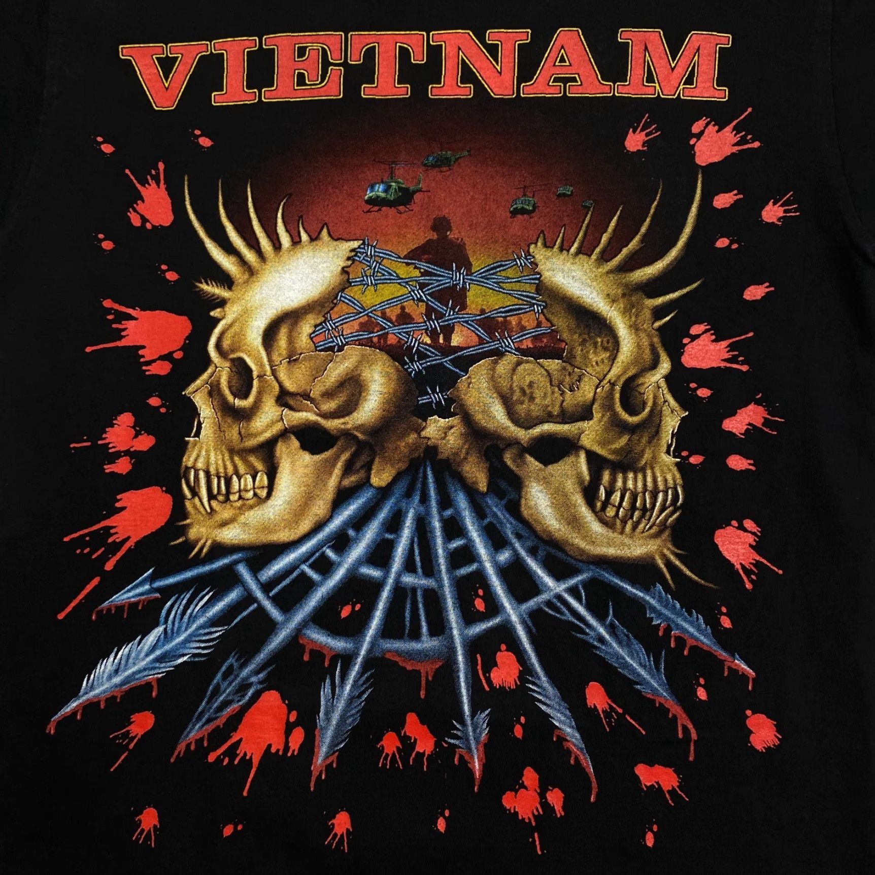 Vintage ROCK EAGLE "VIETNAM" The Land That Got Forgot T-Shirt Black Small Vintage Mens Short Sleeve Cotton Graphic Print Decade: Size US S / EU 44-46 / 1 - 3 Thumbnail