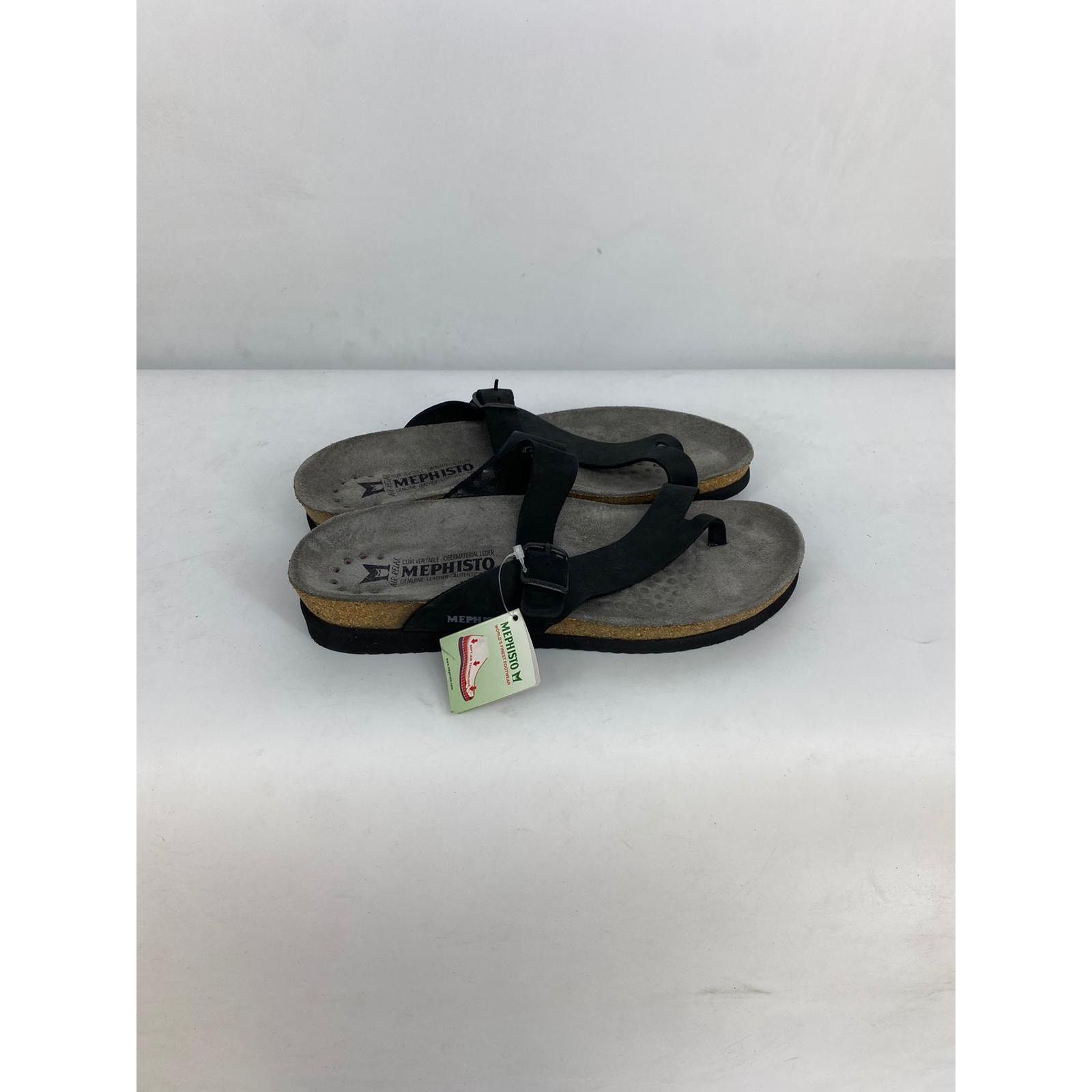 Mephisto MEPHISTO WOMENS HELEN CORK FOOTBED SANDAL BUCK BLACK SIZE 12 Size US 12 / IT 42 - 1 Thumbnail