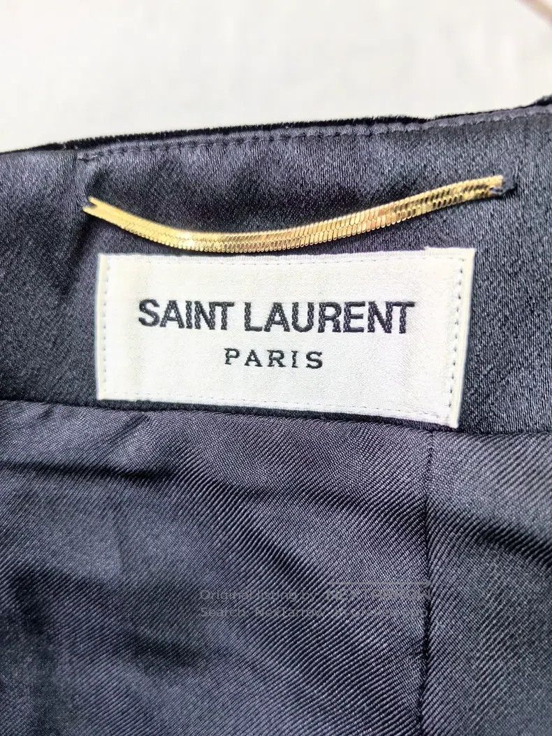 Saint Laurent Paris Saint Laurent Paris size F34 Black Velvet Midi Skirt Size 23" - 5 Thumbnail