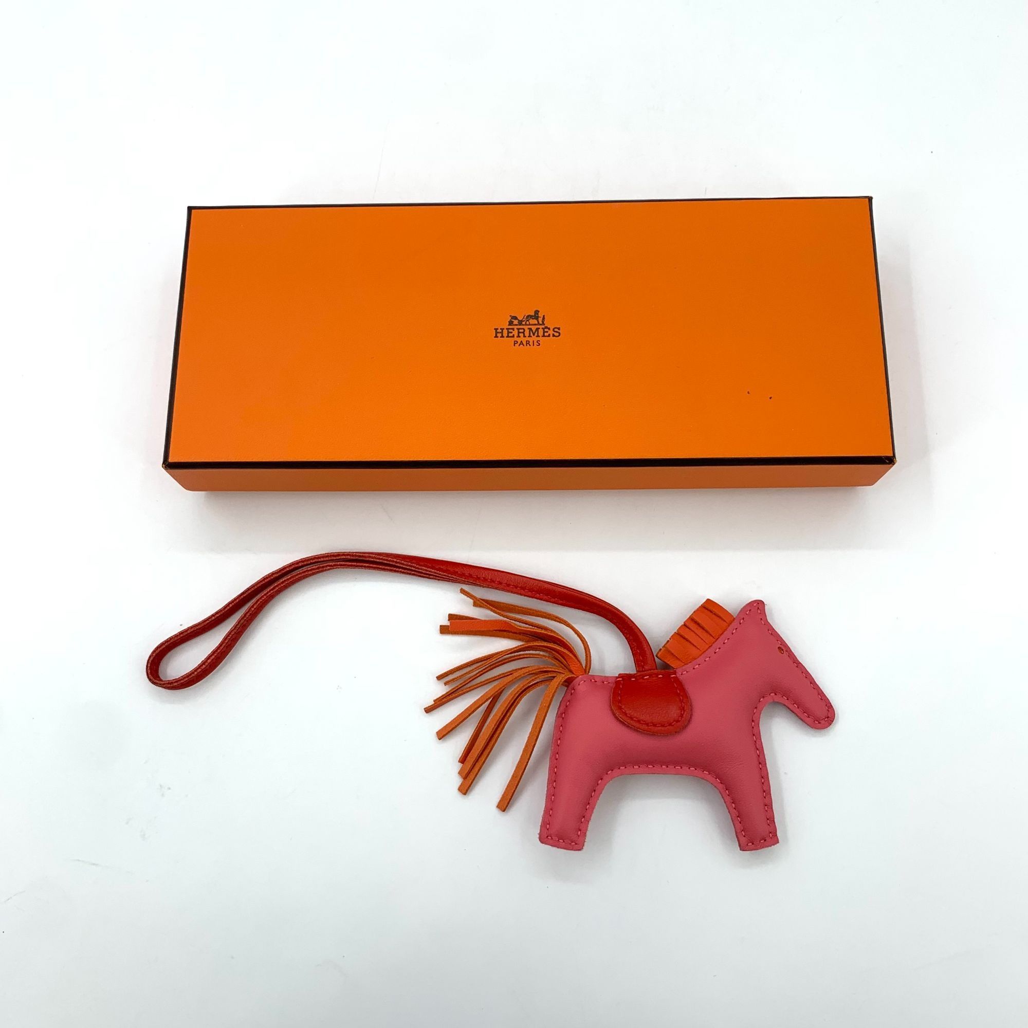 Hermes Hermès Rodeo MM Horse Bag Charm In Rose Azalée & Orange Swif Size ONE SIZE - 3 Thumbnail