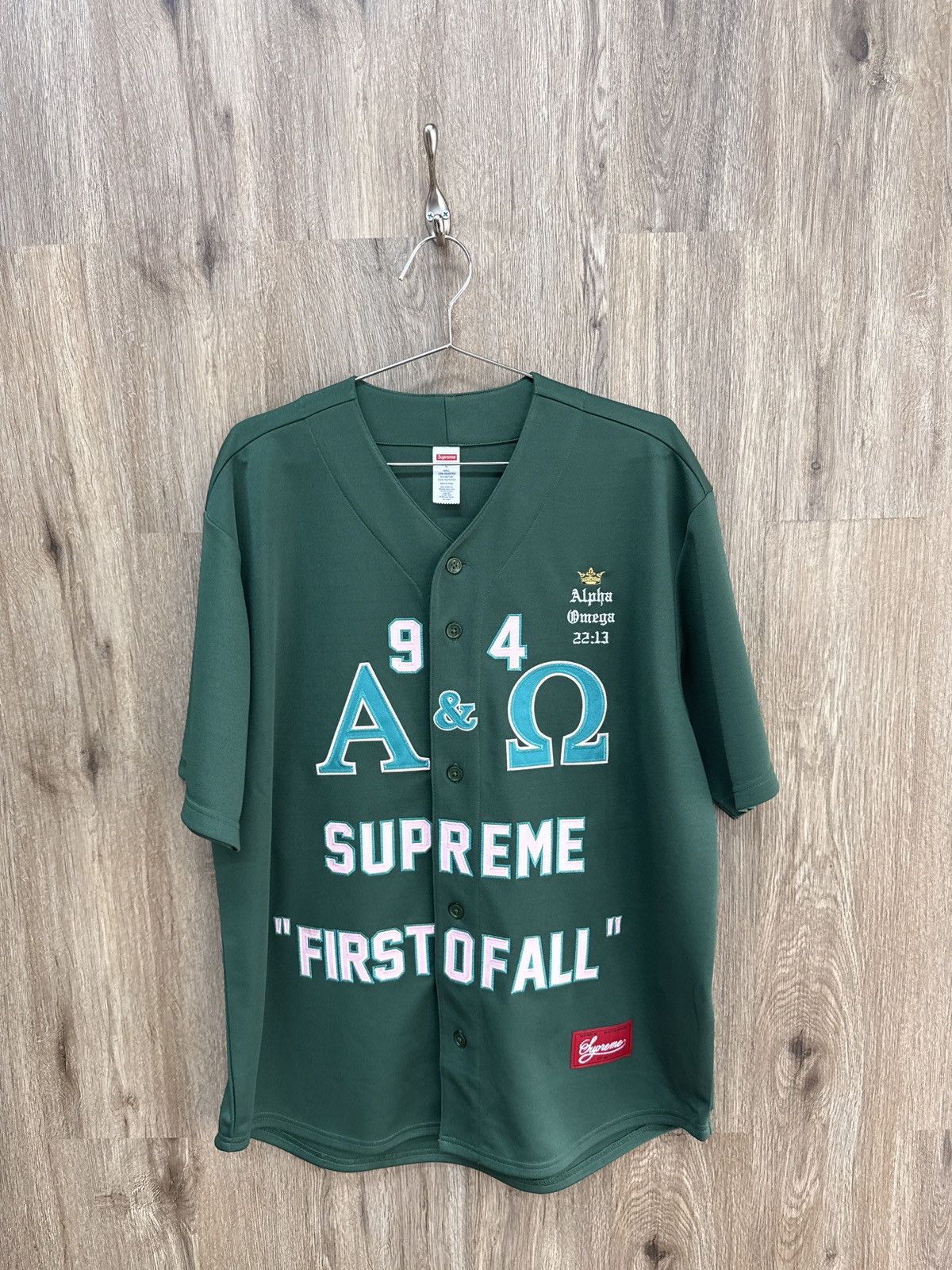 Supreme Supreme Olive Jersey Button Up Size US L / EU 52-54 / 3 - 1 Thumbnail