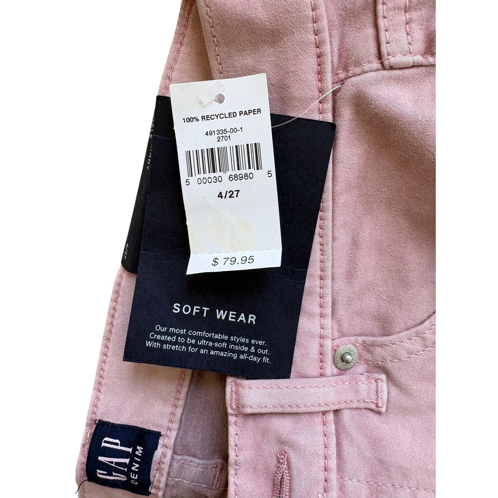 Gap Womens Gap BRAND NEW Pink Jeans Size 27" / US 4 / IT 40 - 5 Thumbnail