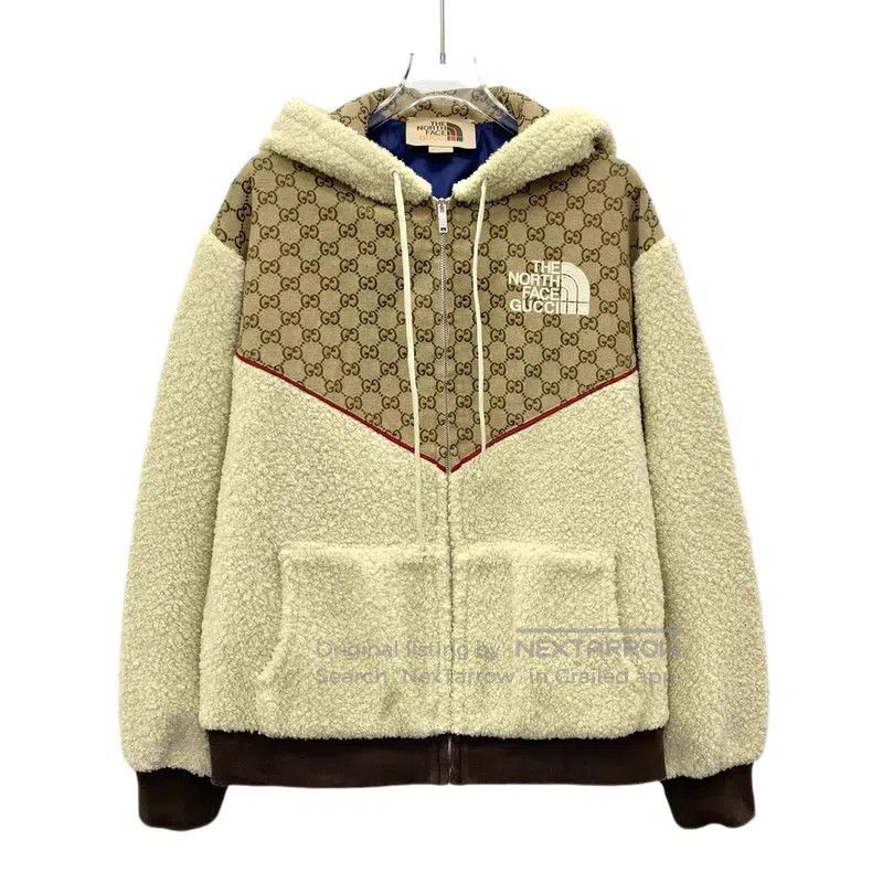 Gucci Gucci Beige logo jacquad stitching hooded zipper long-slee Size S / US 4 / IT 40 - 1 Thumbnail