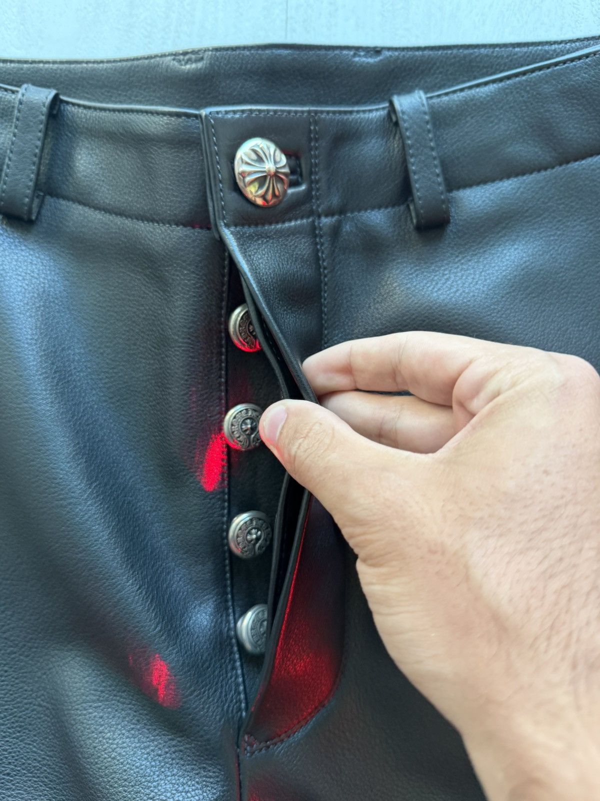 Chrome Hearts Chrome Heart Devil Dog Full Leather Cargo Carpenters Size US 33 - 4 Thumbnail