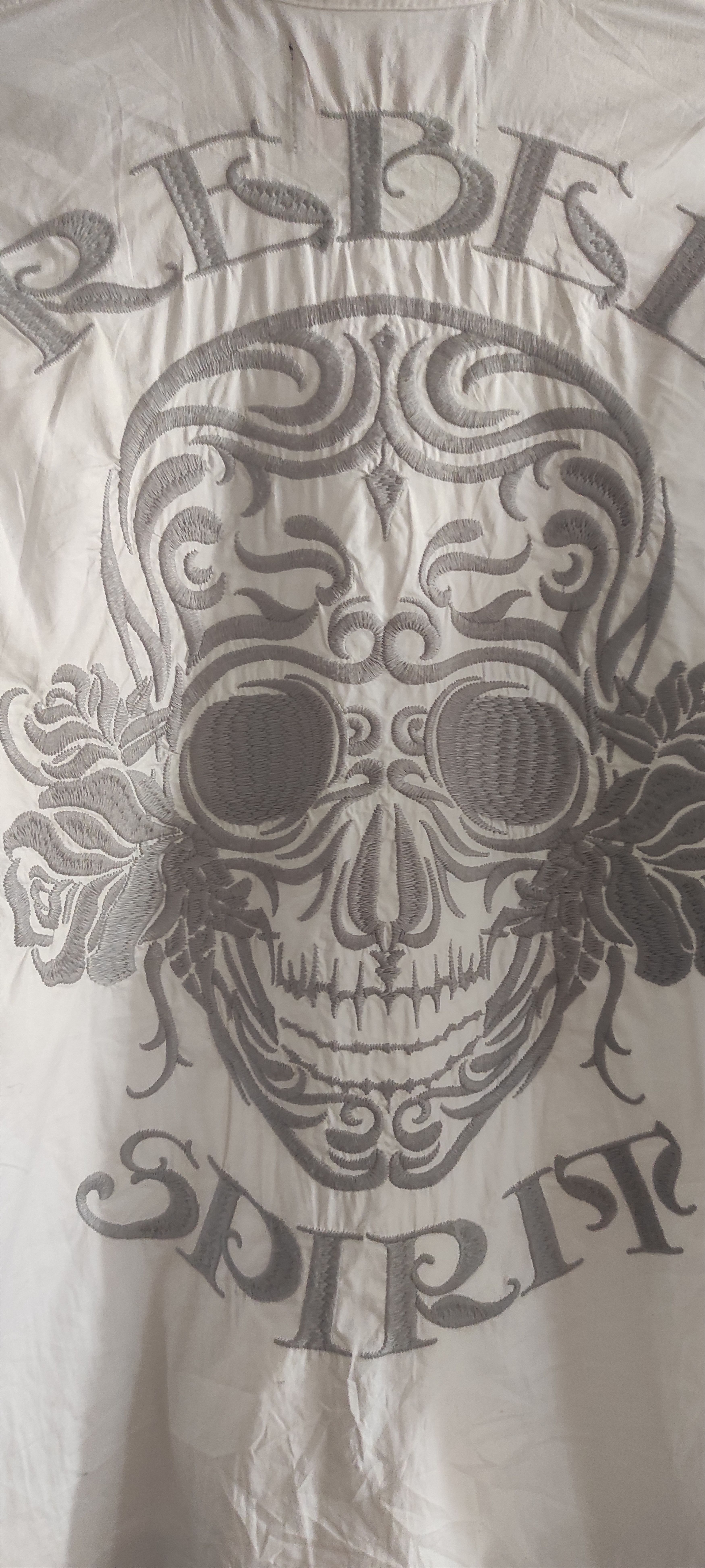 Other Rebel Spirit Embroidered Patched Skull Men's Shirt Size L Size US L / EU 52-54 / 3 - 15 Thumbnail