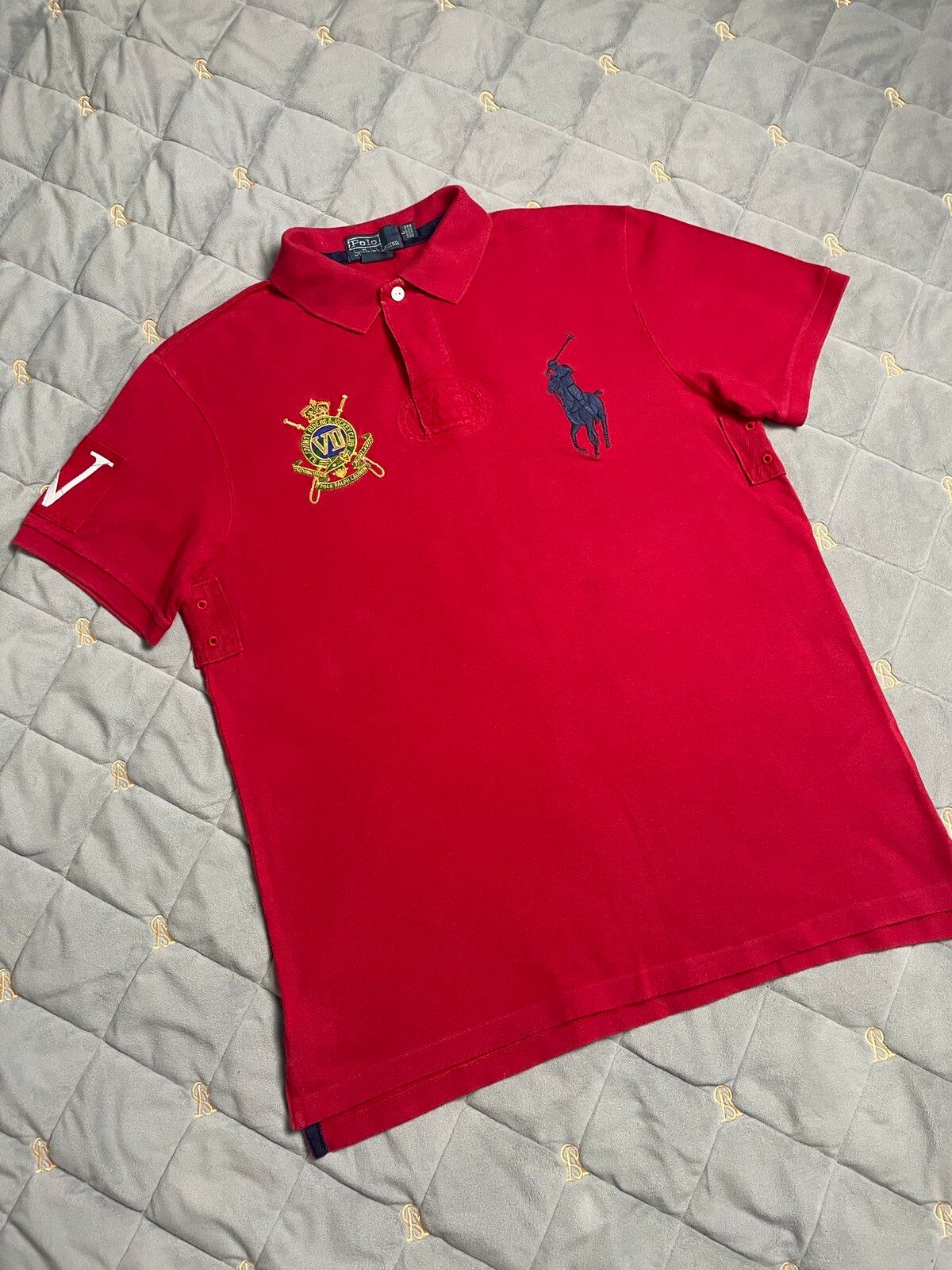 Pre-owned Polo Ralph Lauren X Vintage Y2k Vintage Polo Ralph Laurent Big Pony T-shirt Chief Feef In Red