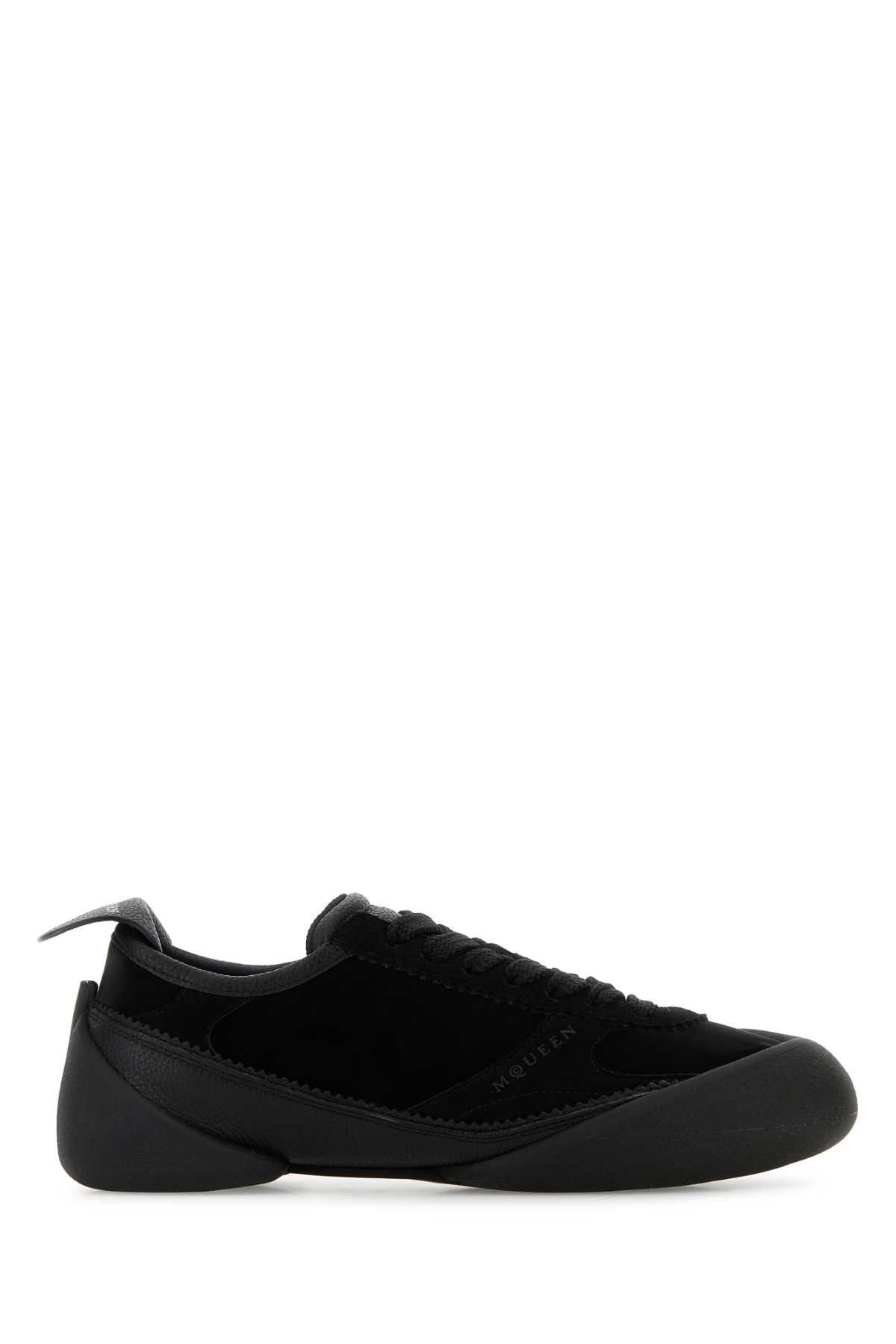 Alexander McQueen Black Canvas And Suede Sneakers Size US 9 / IT 39 - 1 Thumbnail