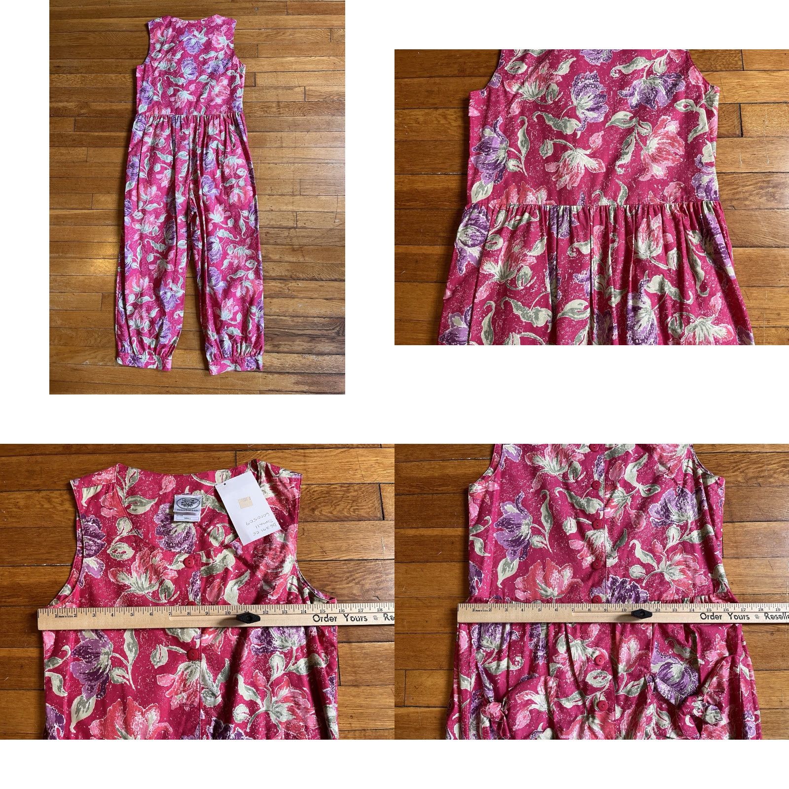 Laura Ashley VINTAGE Laura Ashley Floral Romper Jumpsuit Women's Small Pink 90s Size 28" / US 6 / IT 42 - 8 Thumbnail