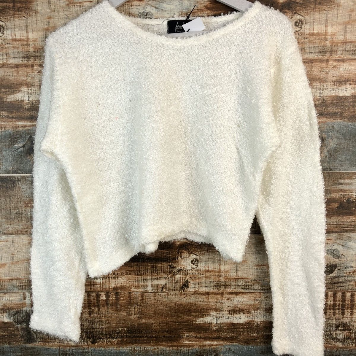 Homespun Knitwear Lem Lavenda White crop top Knitwear #A2219 Size S / US 4 / IT 40 - 6 Thumbnail