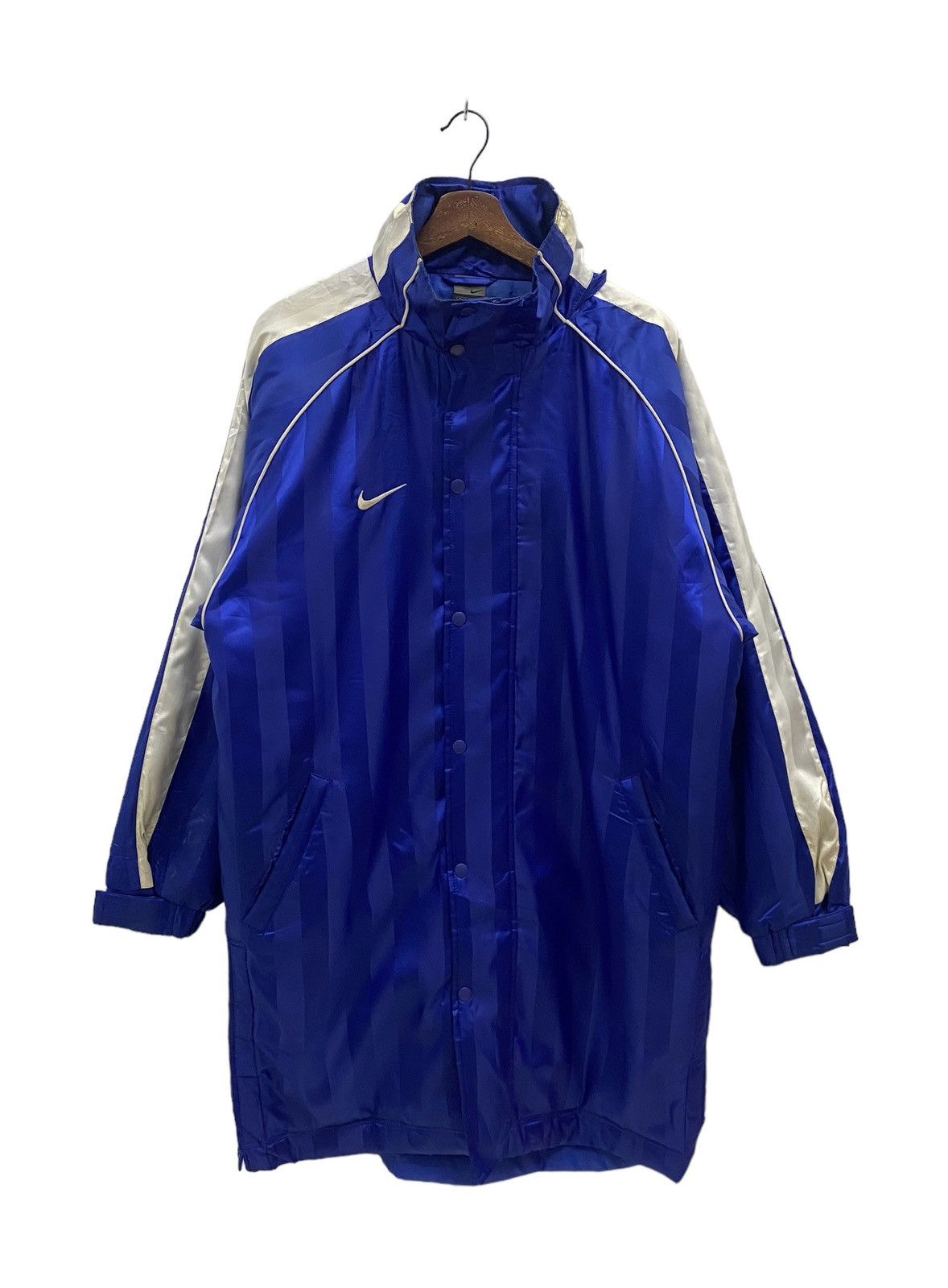 image of Best Offervintage Nike Swoosh Coach Parka Jacket in Blue, Men's (Size Medium)