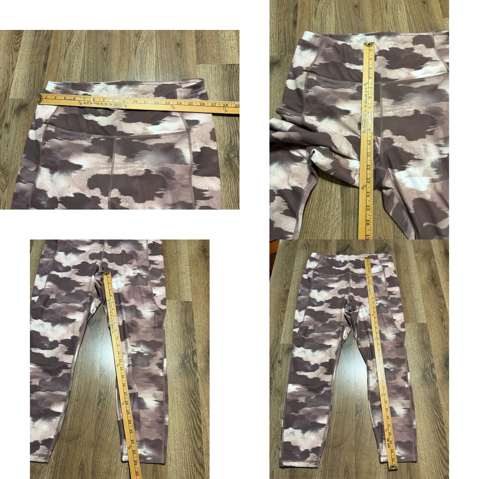 Reebok Reebok Leggings Women's XL Brown High Rise Pull On Stretch Size 40" / US 18 - 8 Thumbnail