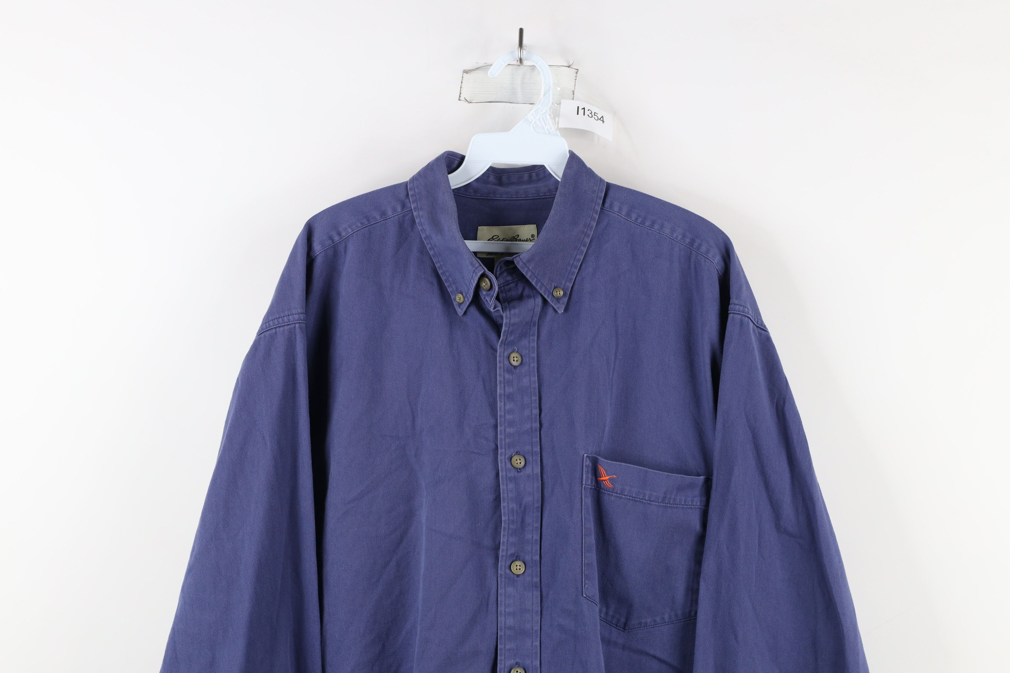 Eddie Bauer × Vintage Vintage 90s Eddie Bauer Heavyweight Twill Button Down Shirt Size US L / EU 52-54 / 3 - 2 Thumbnail