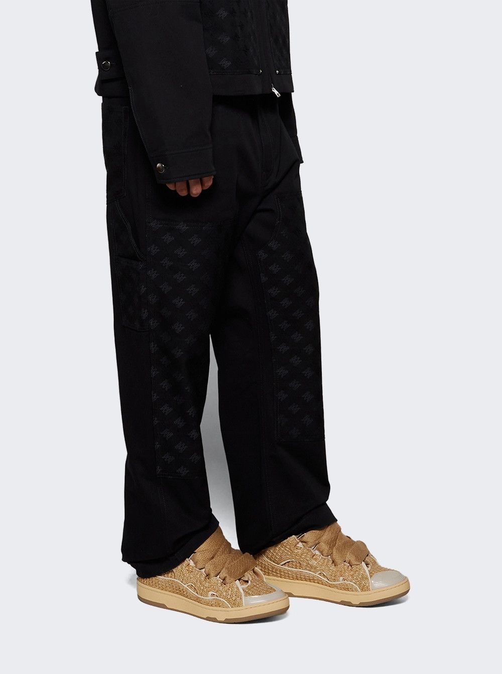 Lanvin o1mle0426 Curb Raffia Sneakers in Neutrals Size US 14 / EU 47 - 2 Thumbnail