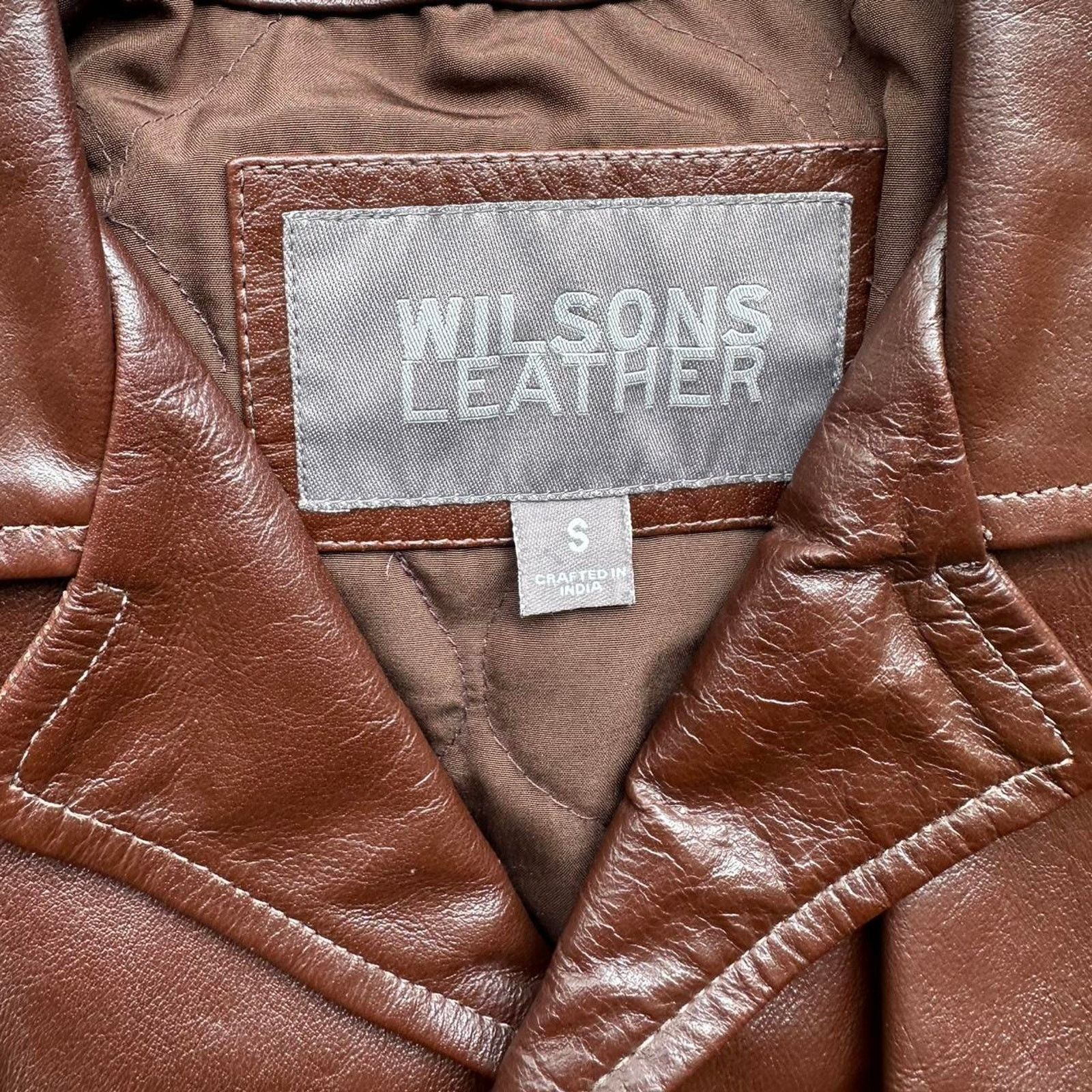Wilsons Leather Brown Wilson's Leather jacket with button closure Size US S / EU 44-46 / 1 - 2 Thumbnail
