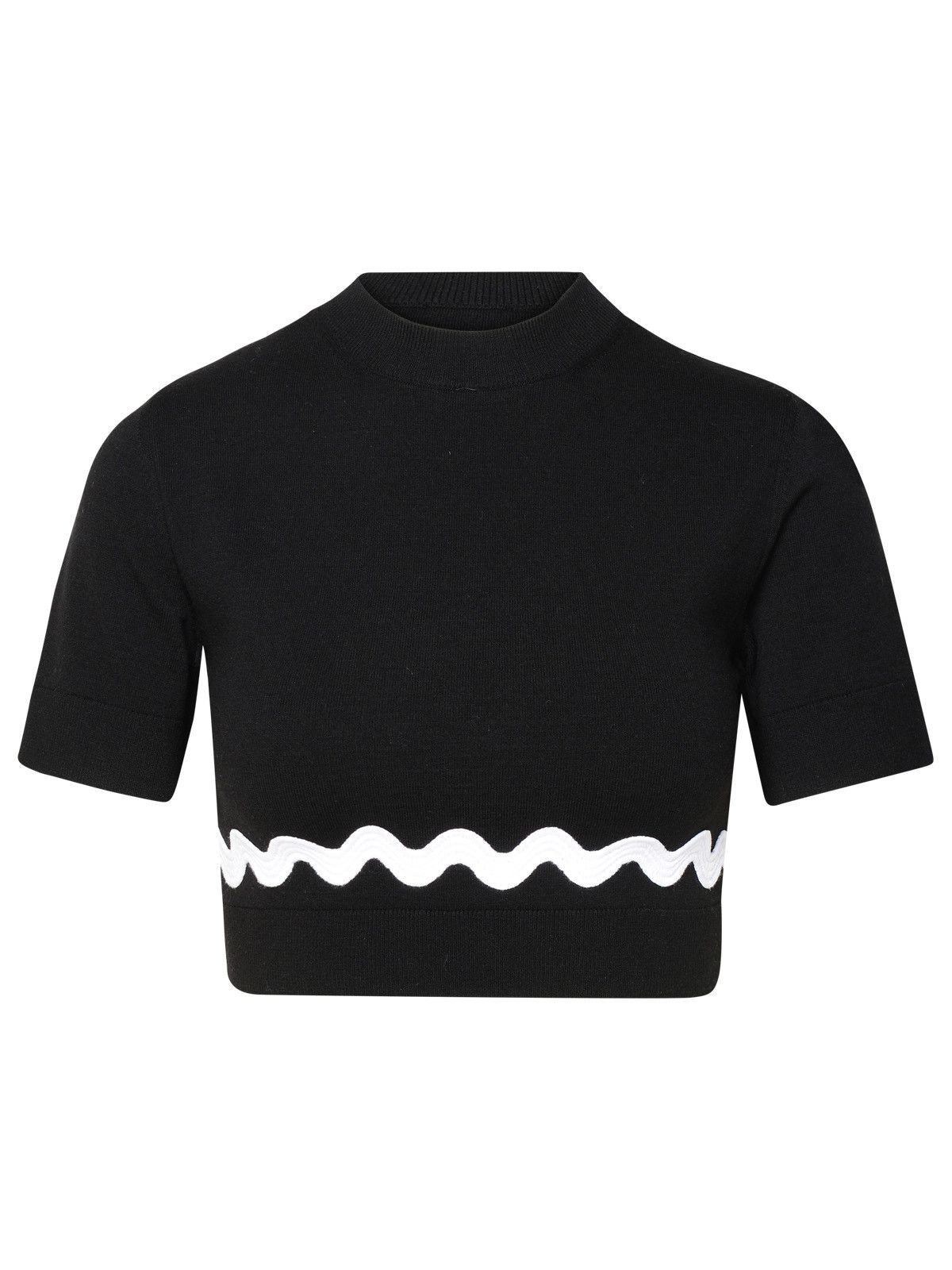 image of Patou Black Merino Wool Blend Sweater, Women's (Size Medium)