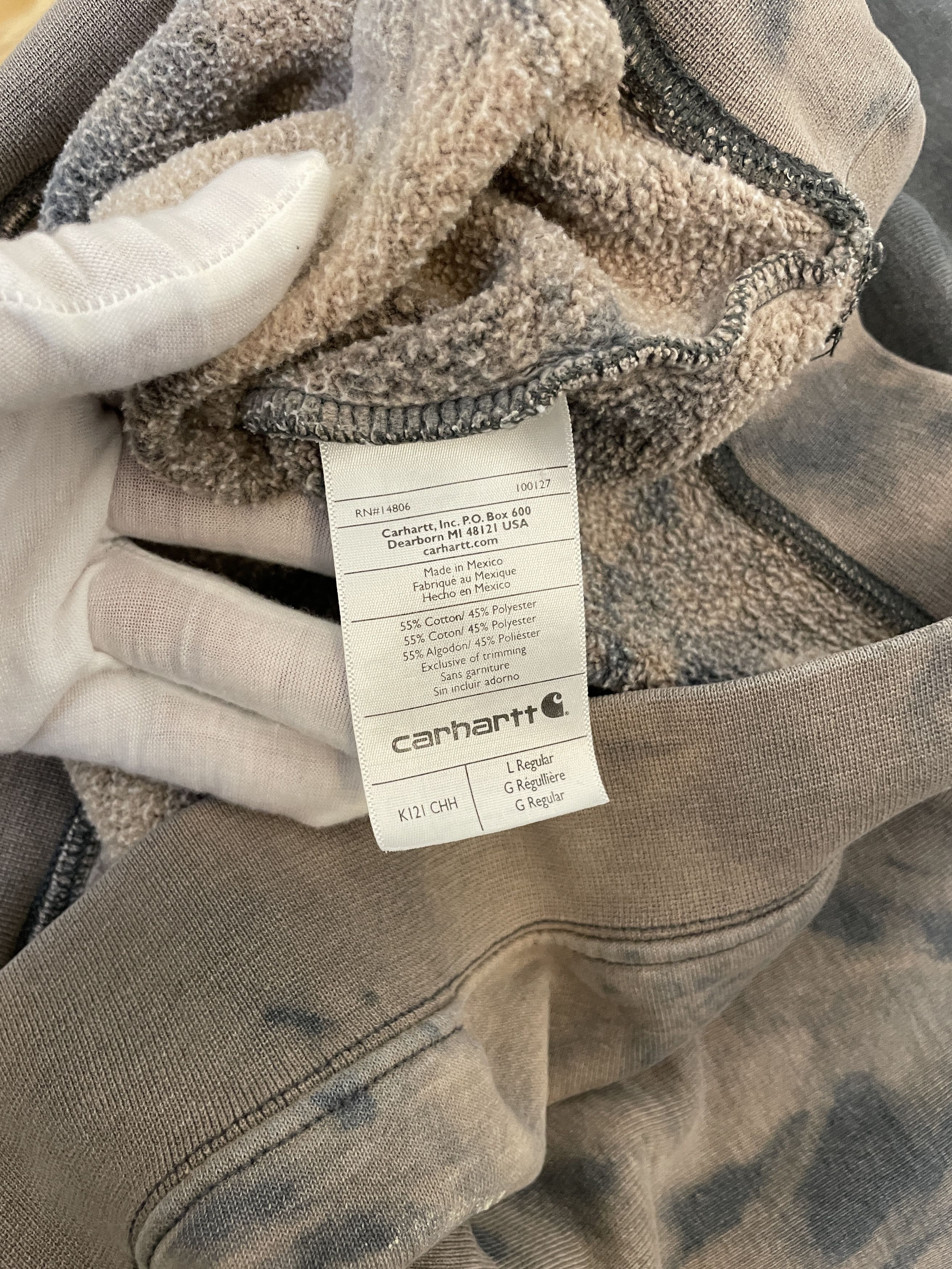 Carhartt S17 Carhartt Distressed Bleached Blank Gray Hoodie Thrashed Size US L / EU 52-54 / 3 - 9 Thumbnail