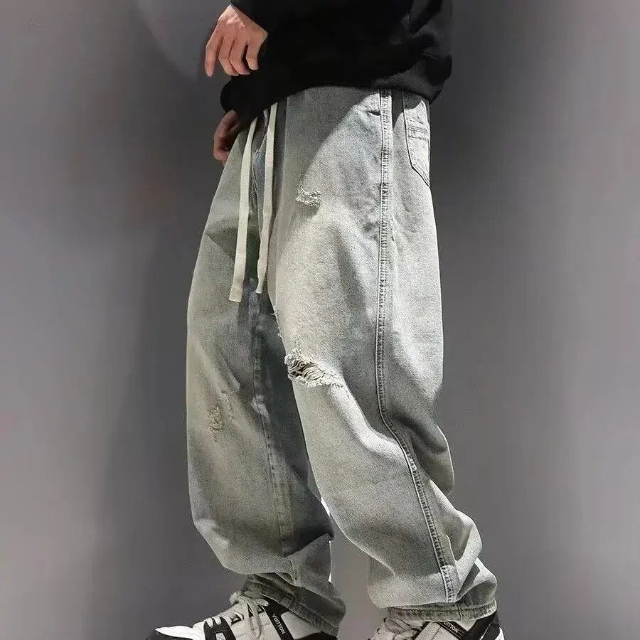 Japanese Brand Vintage high street loose ripped jeans Size US 32 / EU 48 - 4 Thumbnail