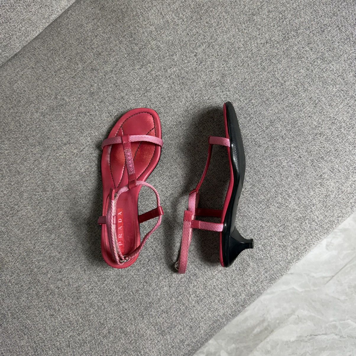 Prada 00s Prada Sport T Bar Strap Kitten Heels in Pink 36 Size US 6.5 / IT 36.5 - 4 Thumbnail