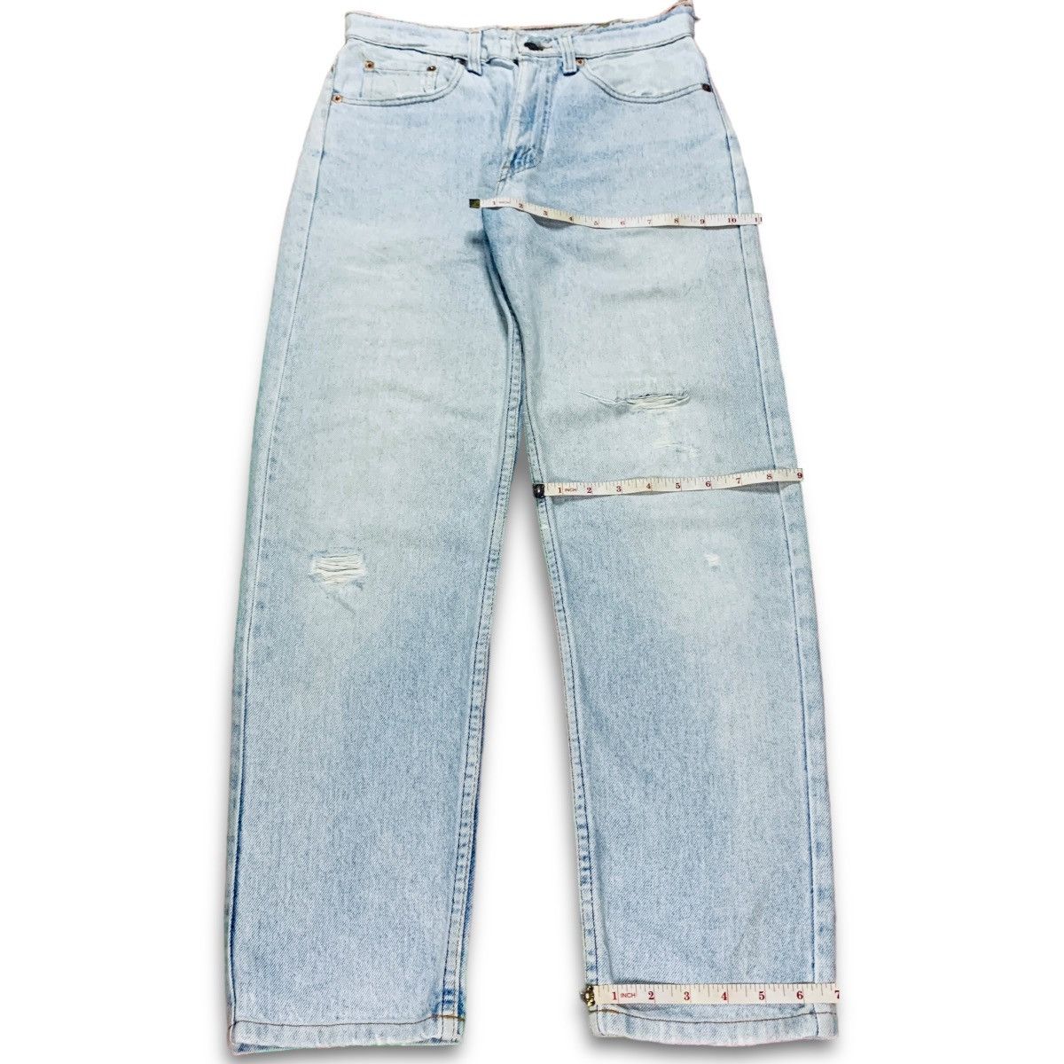 Levi's × Levi's Vintage Clothing Vintage 90s Levis Light Wash Distressed Ripped Jeans 30x30 Size US 30 / EU 46 - 12 Thumbnail