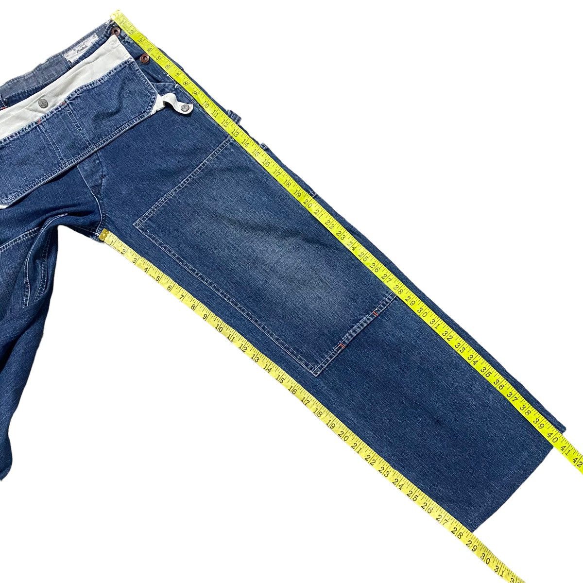 Japanese Brand Vintage Bartack Denim Work Pants Size US 31 - 20 Thumbnail