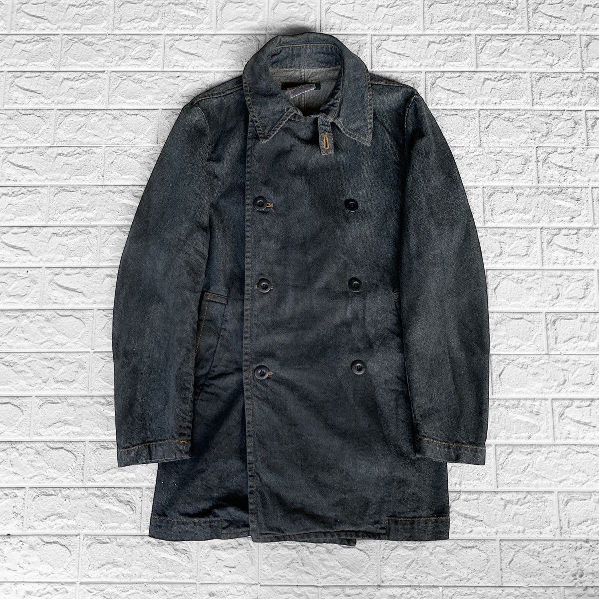 Vintage VINTAGE HAMNETT DENIM ACIDWASH JACKET DOUBLE BREASTED Size US S / EU 44-46 / 1 - 1 Thumbnail