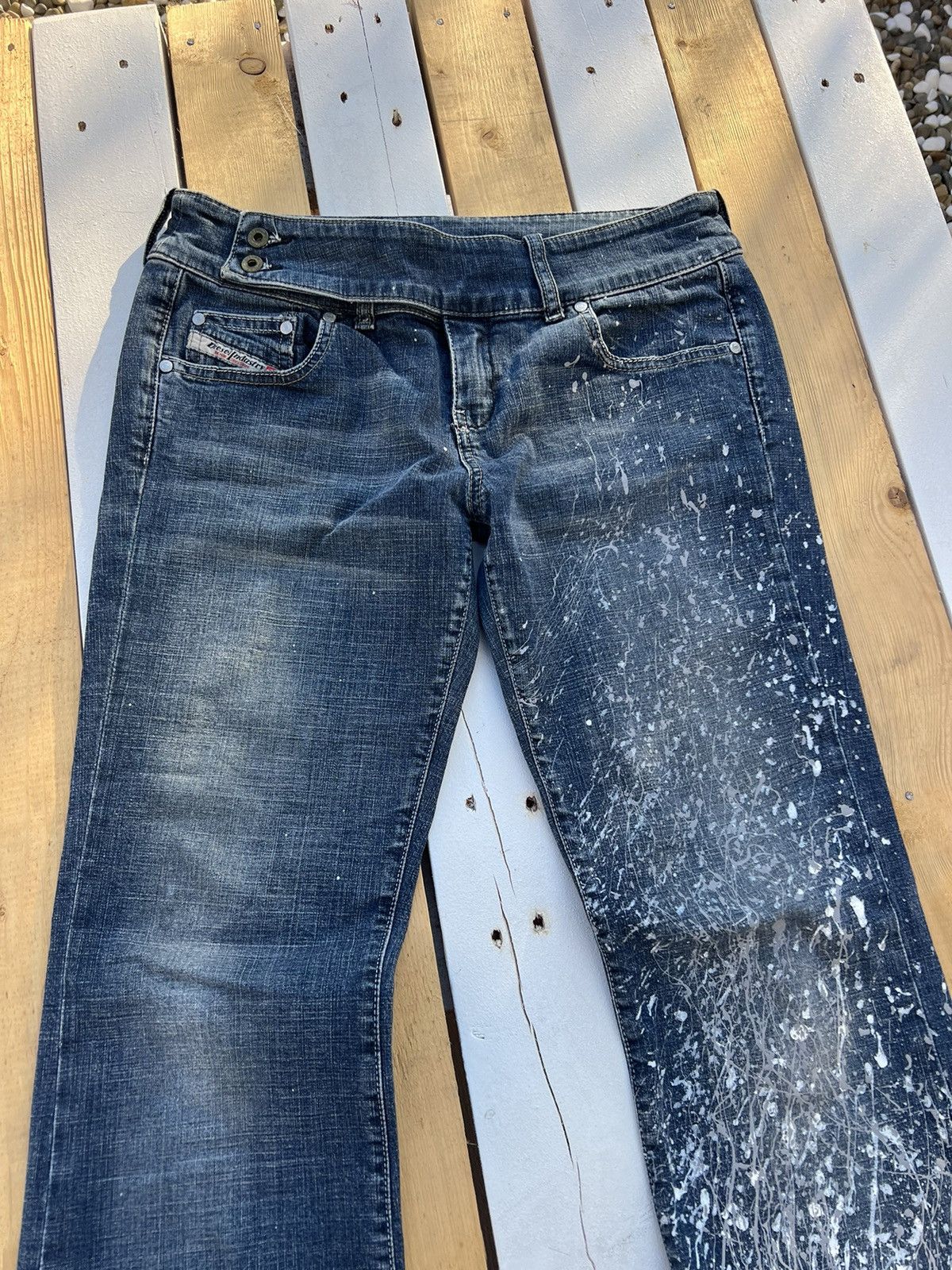 Diesel Diesel vintage belted painted flare jeans Size 30" / US 8 / IT 44 - 4 Thumbnail