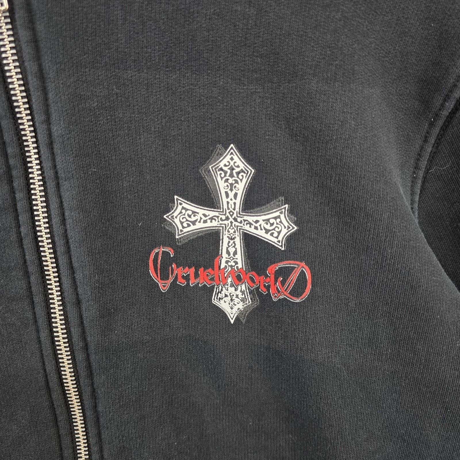 Other Cruel World Zip Up Hoodie Small Cross Y2K Goth Grunge Size US S / EU 44-46 / 1 - 5 Thumbnail