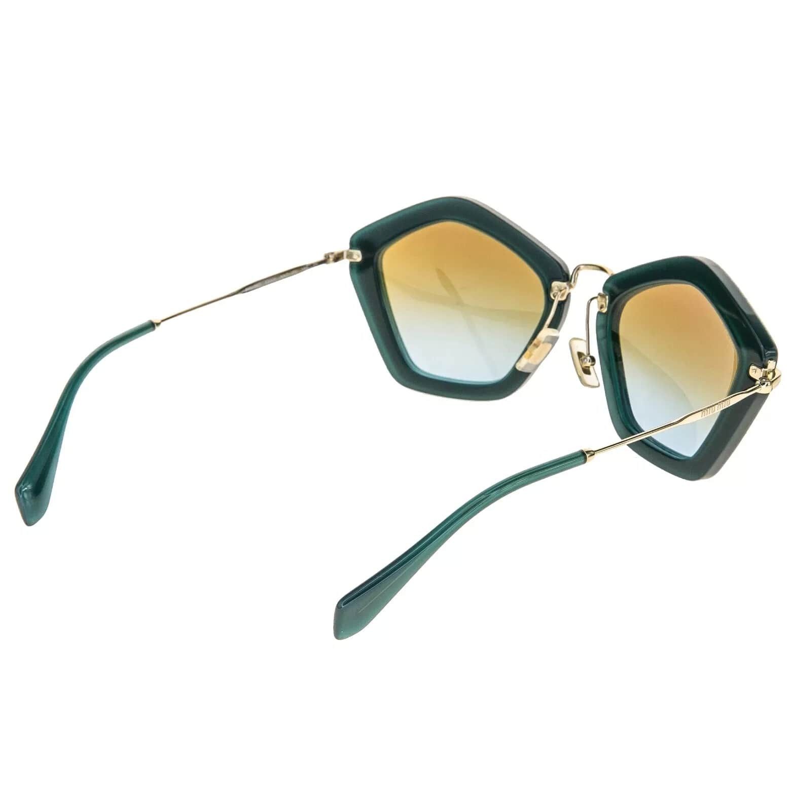 Miu Miu MIU MIU CULTE 06O Turquoise Green Suede Sunglasses MU06OS Size ONE SIZE - 7 Thumbnail