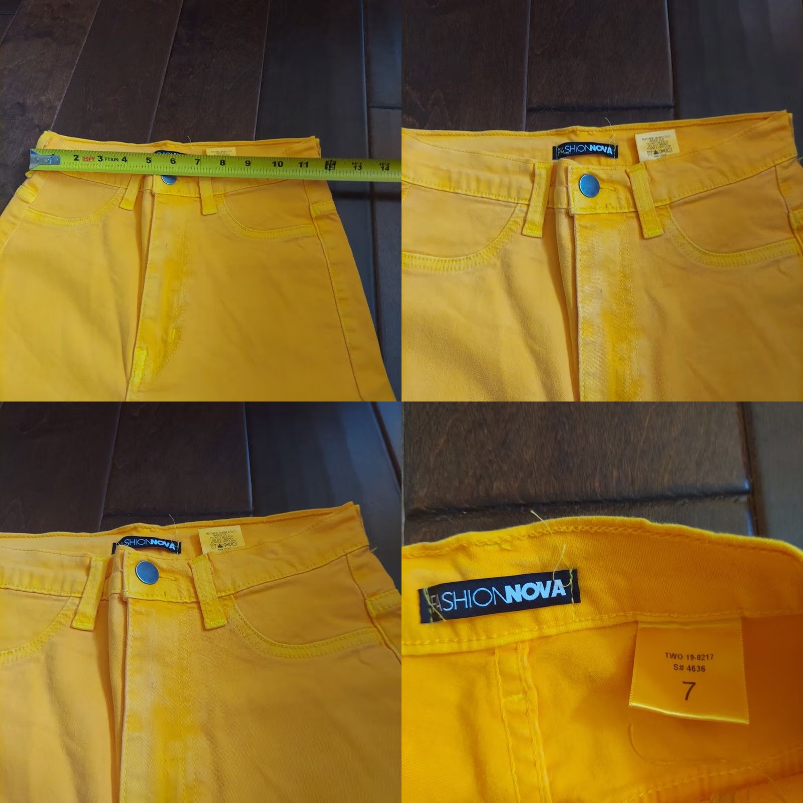Fashion Nova Fashion Nova Jeans Women Size 7 Yellow Skinny Stretch Denim High Rise ZIP Button Solid College Juniors Womens Jeans Size 28" / US 6 / IT 42 - 9 Thumbnail