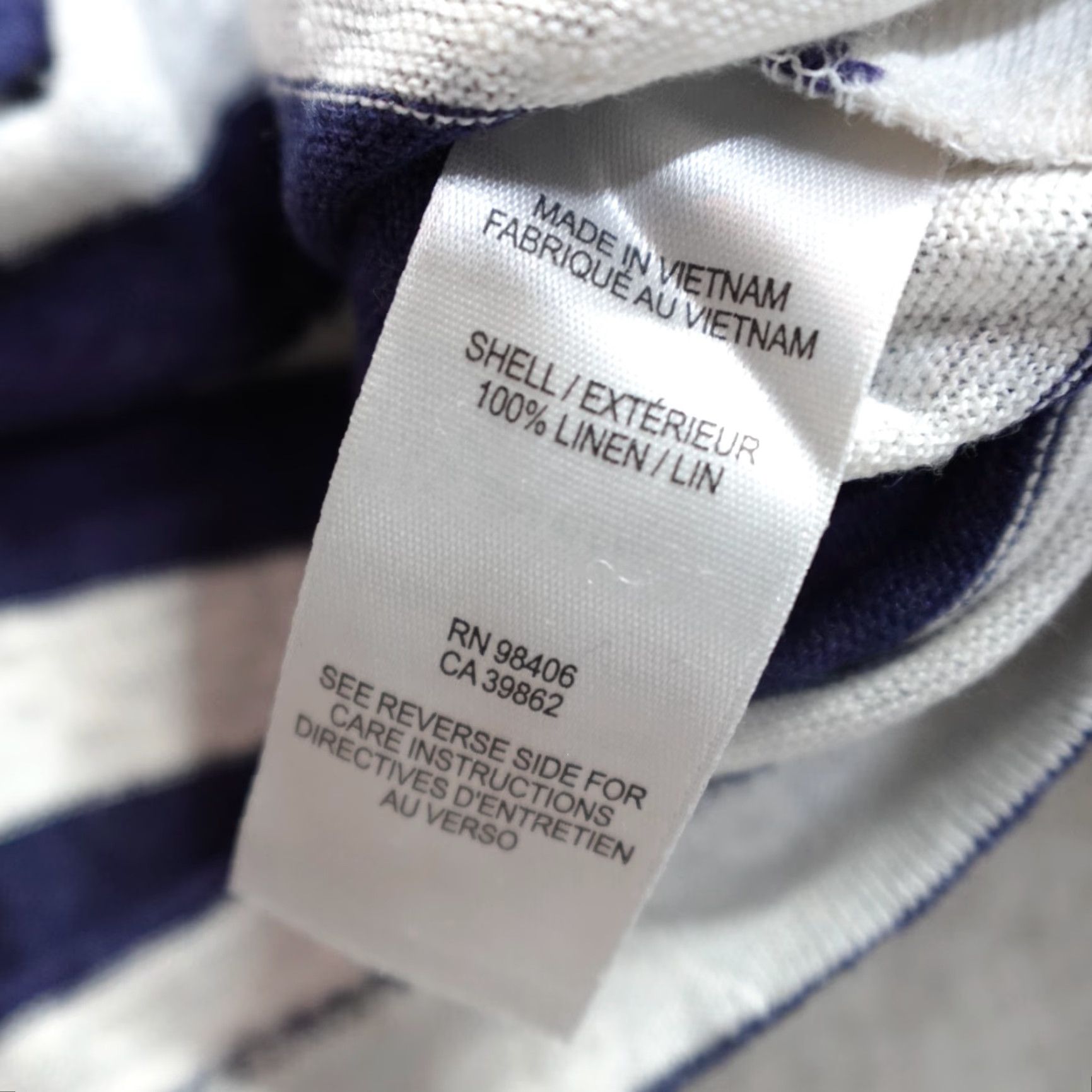 Theory Theory Womens Shirt Small White Blue Breton Stripe Crewneck 100% Linen Size S / US 4 / IT 40 - 4 Thumbnail