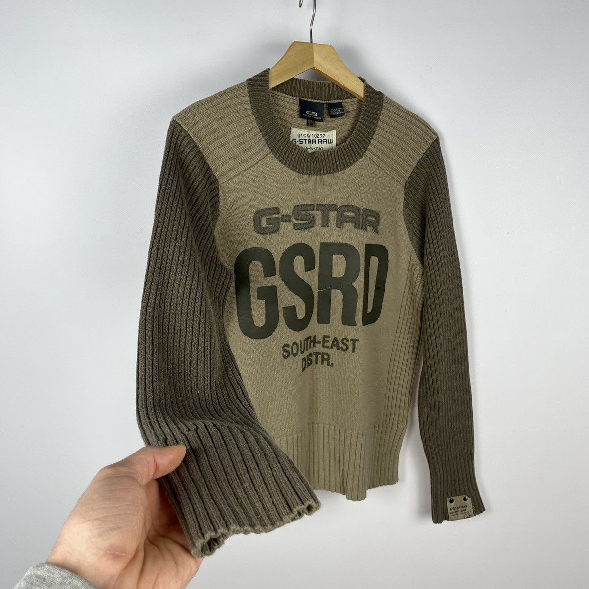 G-Star Vintage G Star Raw avant garde ribbed big logo sweater 90’s Size US M / EU 48-50 / 2 - 8 Thumbnail