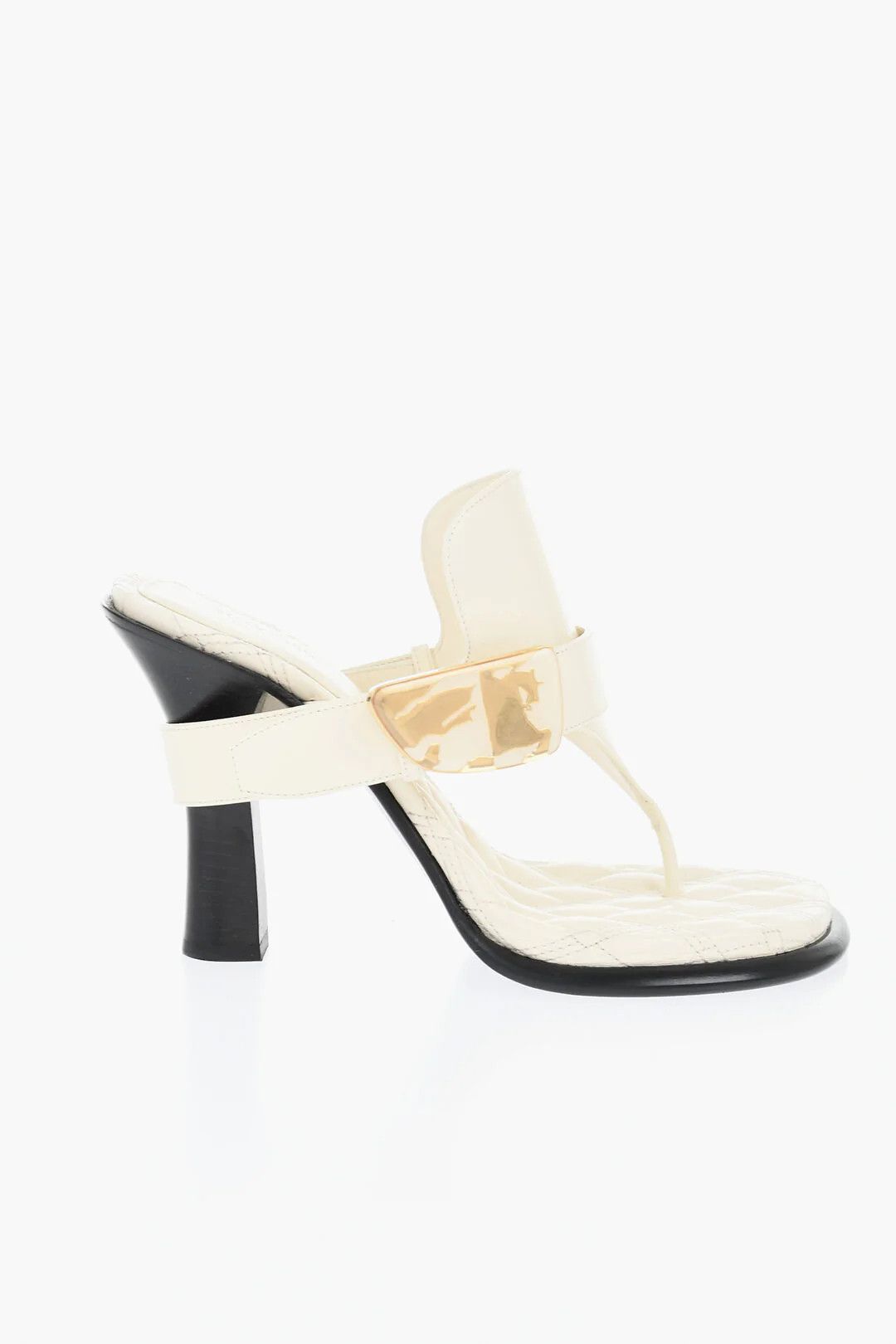 Burberry og1mm0426 Brushed Leather Thong Mules in White Size US 9 / IT 39 - 1 Thumbnail