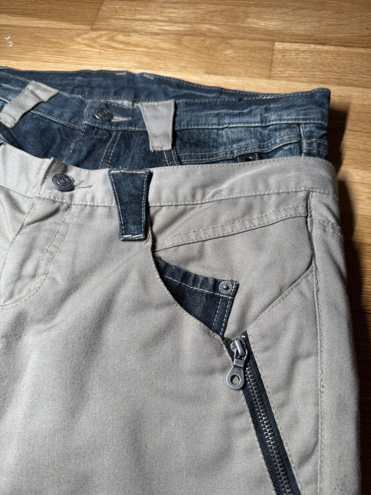 PPFM PPFM Double Waisted Tan Denim Pants Size US 31 - 4 Thumbnail