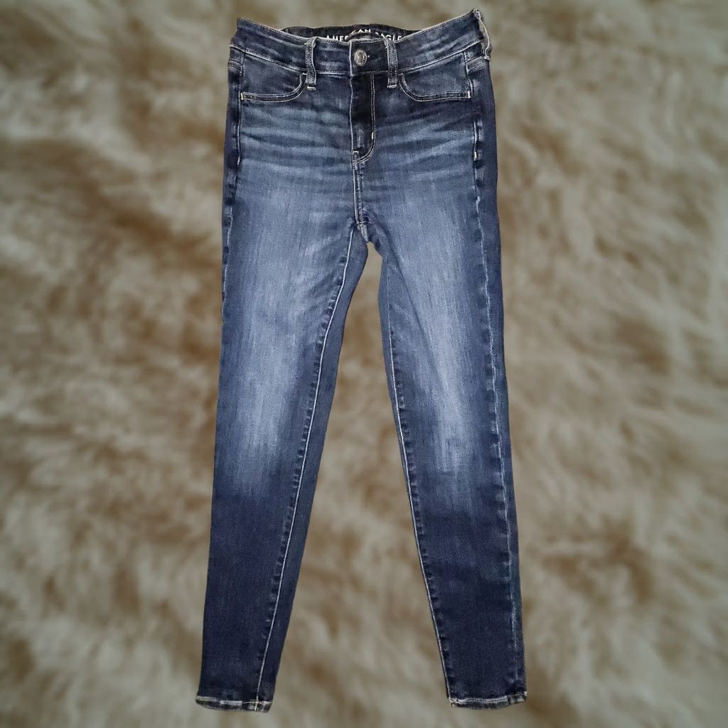 American Eagle Outfitters VINTAGE American Eagle Hight Rise Jeggins Women's 4 Blue Next Level Stretch Preppy City Size 27" / US 4 / IT 40 - 1 Thumbnail