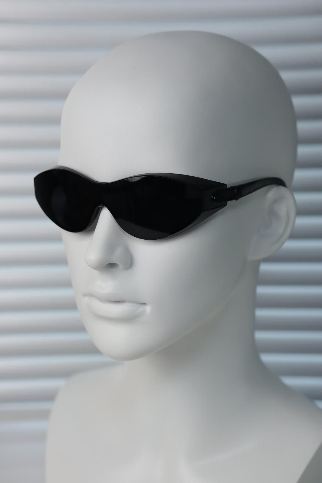 Japanese Brand Y2k Large Wide Safety Glasses Sunglasses Black Unisex OS Size ONE SIZE - 5 Thumbnail