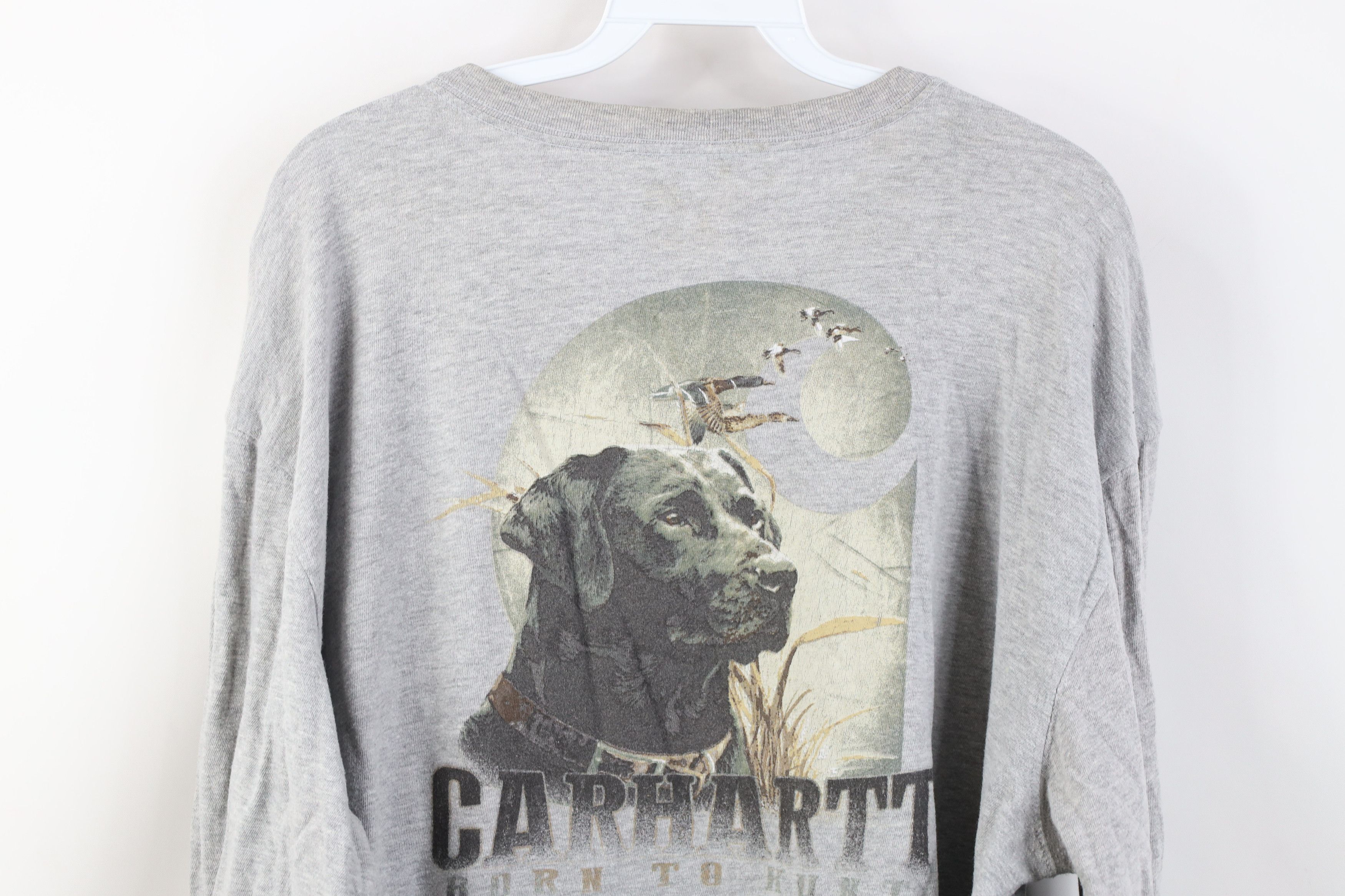 Carhartt Vintage Y2K Carhartt Spell Long Sleeve T-Shirt Heather Gray Size US XL / EU 56 / 4 - 14 Thumbnail