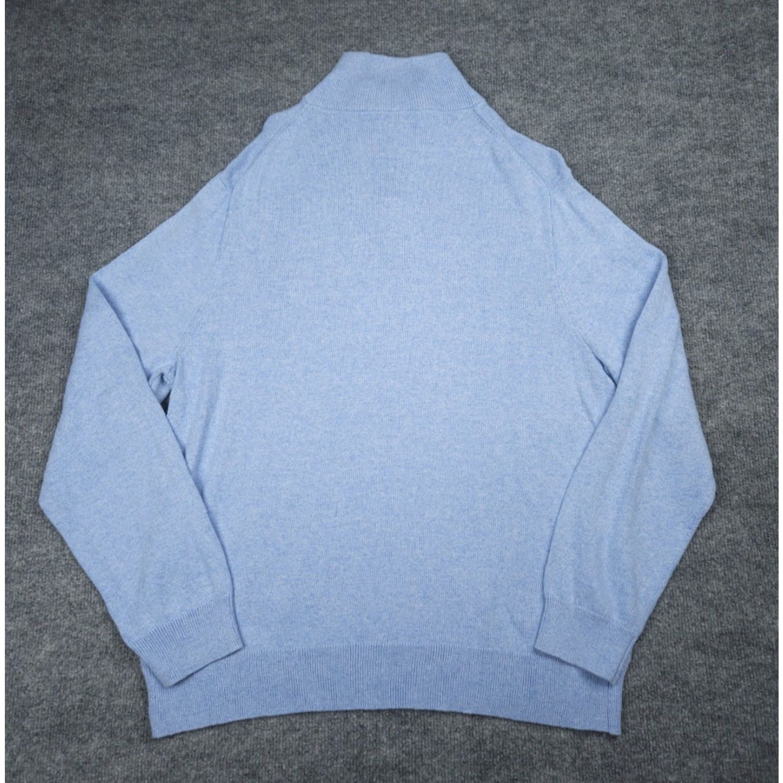 J.Crew J. Crew Sweater 1/4 Zip Men's XL Blue 100% Cotton Super Soft EUC Pullover Mock Neck Knit Regular Size US XL / EU 56 / 4 - 4 Thumbnail