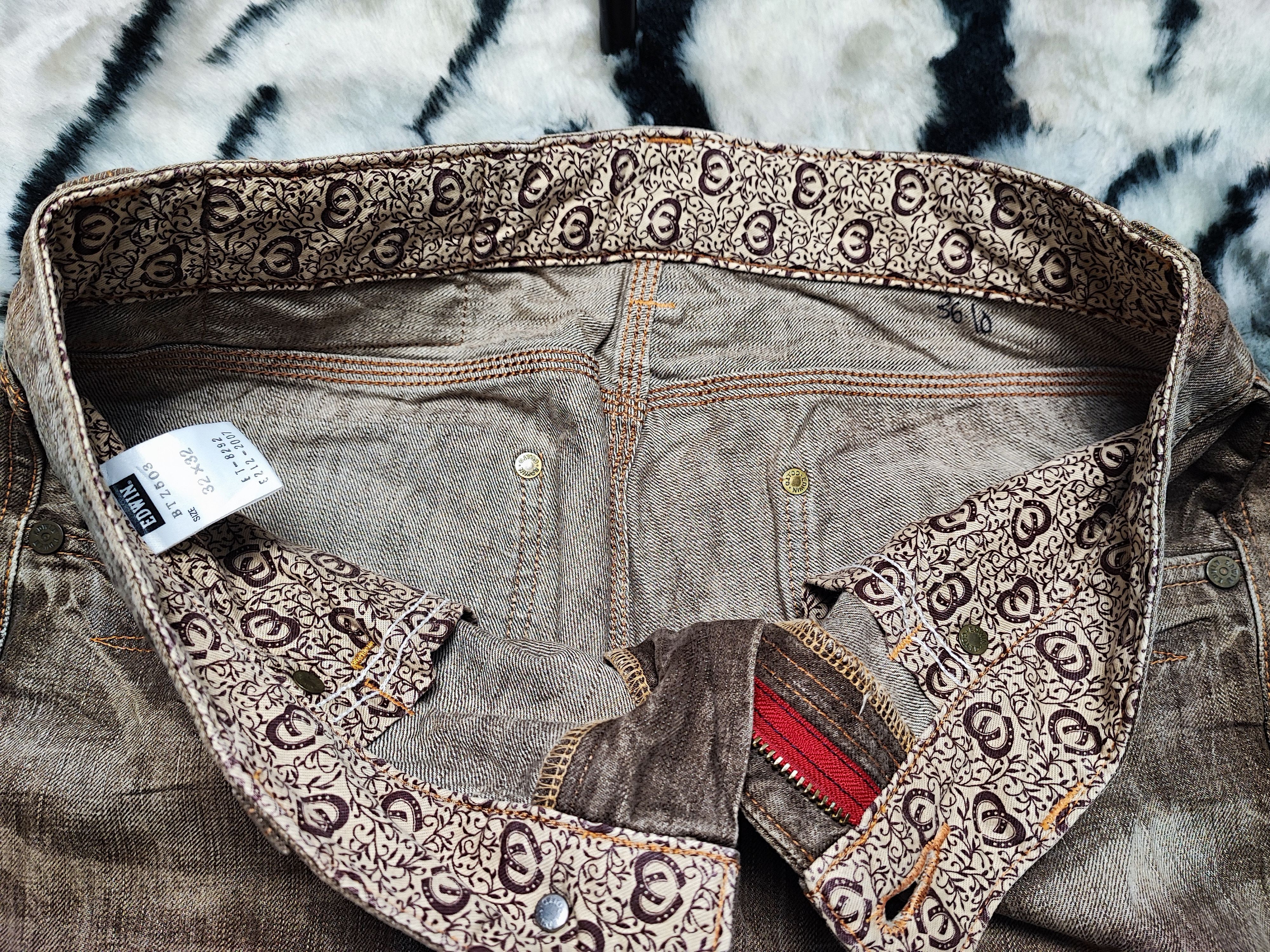 Kapital Vintage Edwin 503 Blue Trip Distressed Rusty Mud Jeans 36 Size US 34 / EU 50 - 9 Thumbnail