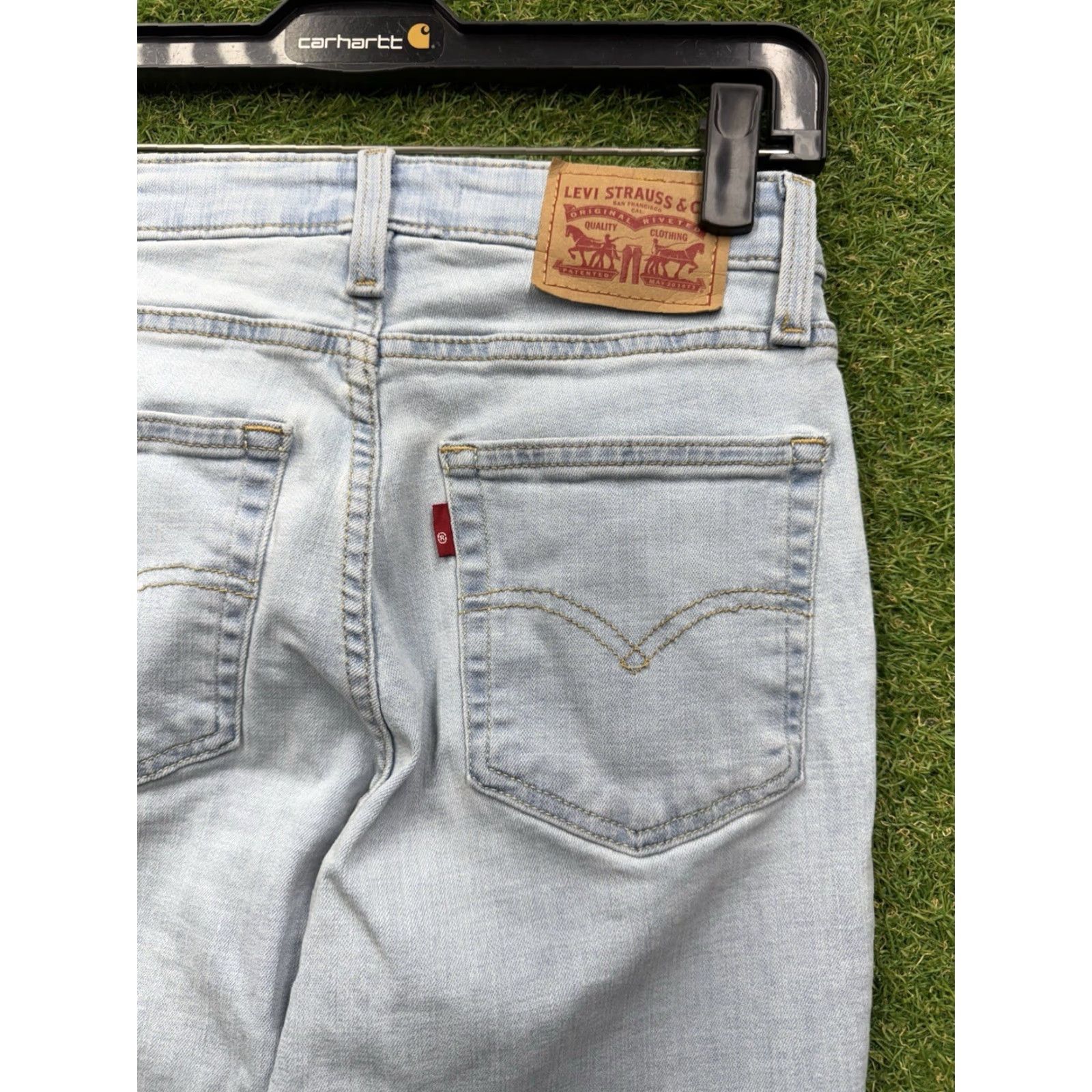 Levi's Levis 726 Jeans Womens 25 High Rise Flare Leg Stretch Light Wash Denim 25x28 Size 42" / US 20 - 4 Thumbnail