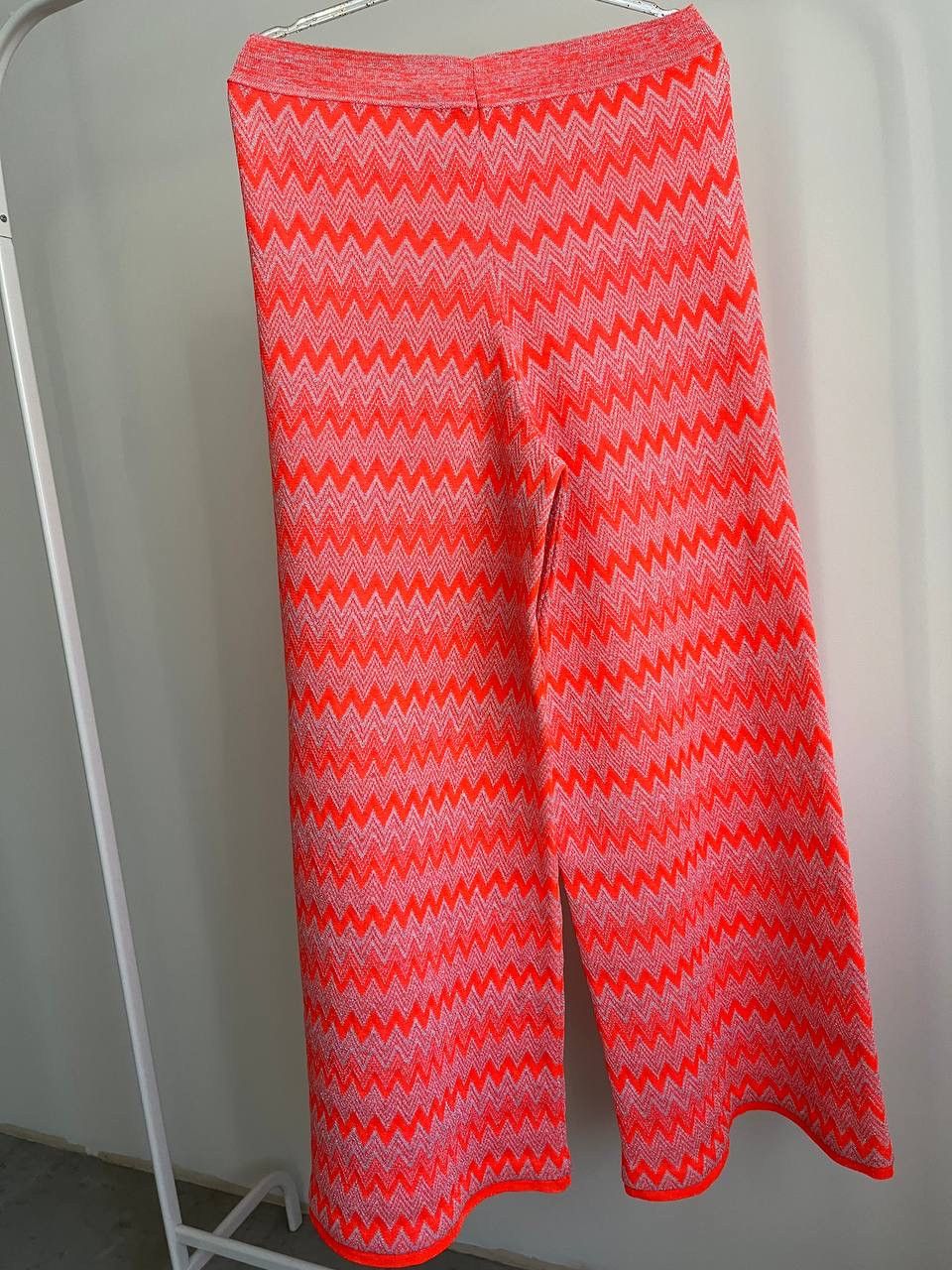 Other Due Amanti Zigzag Knit Wide-Leg Pants Size 28" / US 6 / IT 42 - 6 Thumbnail